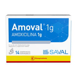 AMOVAL COMPRIMIDOS DISPERSABLES 1 g (AMOXICILINA)
