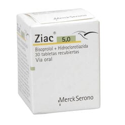 ZIAC 5,0 COMPRIMIDOS RECUBIERTOS (BISOPROLOL/HIDROCLOROTIAZIDA)