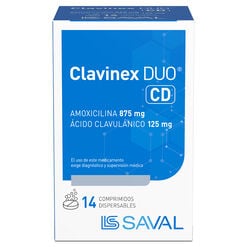 Clavinex Duo CD 875 mg/125 mg x 14 Comprimidos Dispersables