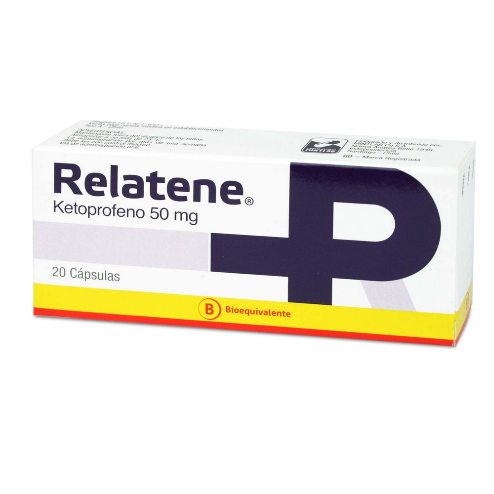 Relatene Ketoprofeno 50 mg 20 Cápsulas
