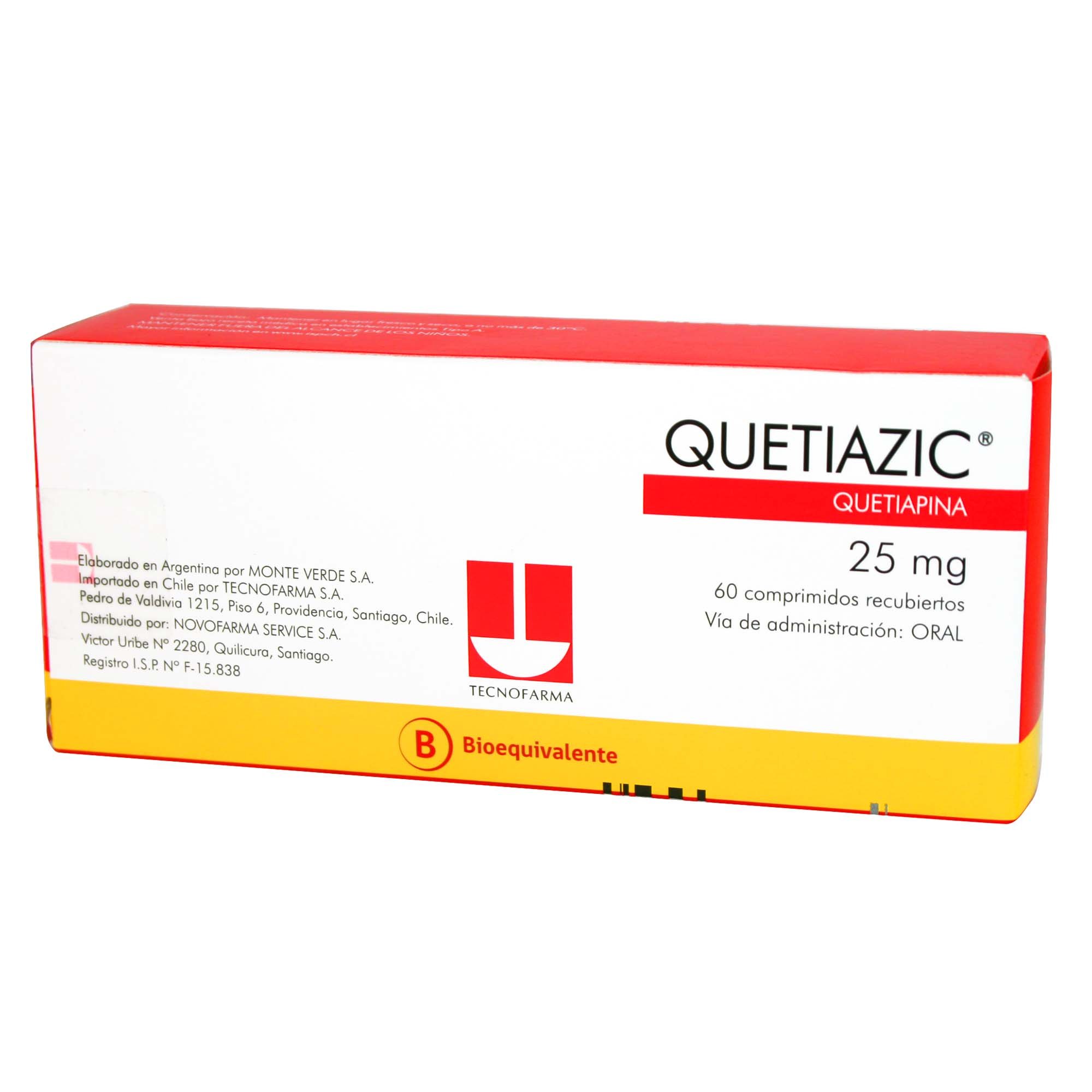 Quetiazic Quetiapina 25 mg 60 Comprimidos Recubierto