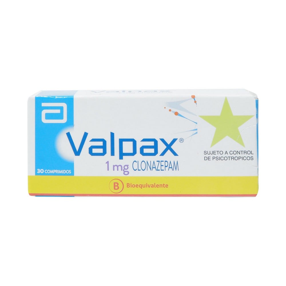 Valpax Clonazepam 1 mg 30 Comprimidos
