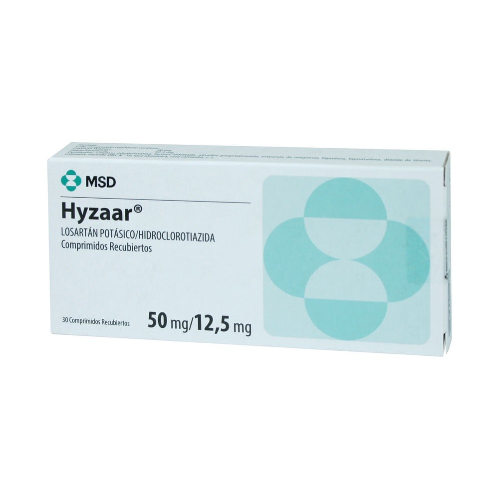 Hyzaar Losartan / Hidroclorotiazida 50 mg / 12,5 mg 30 Comprimidos