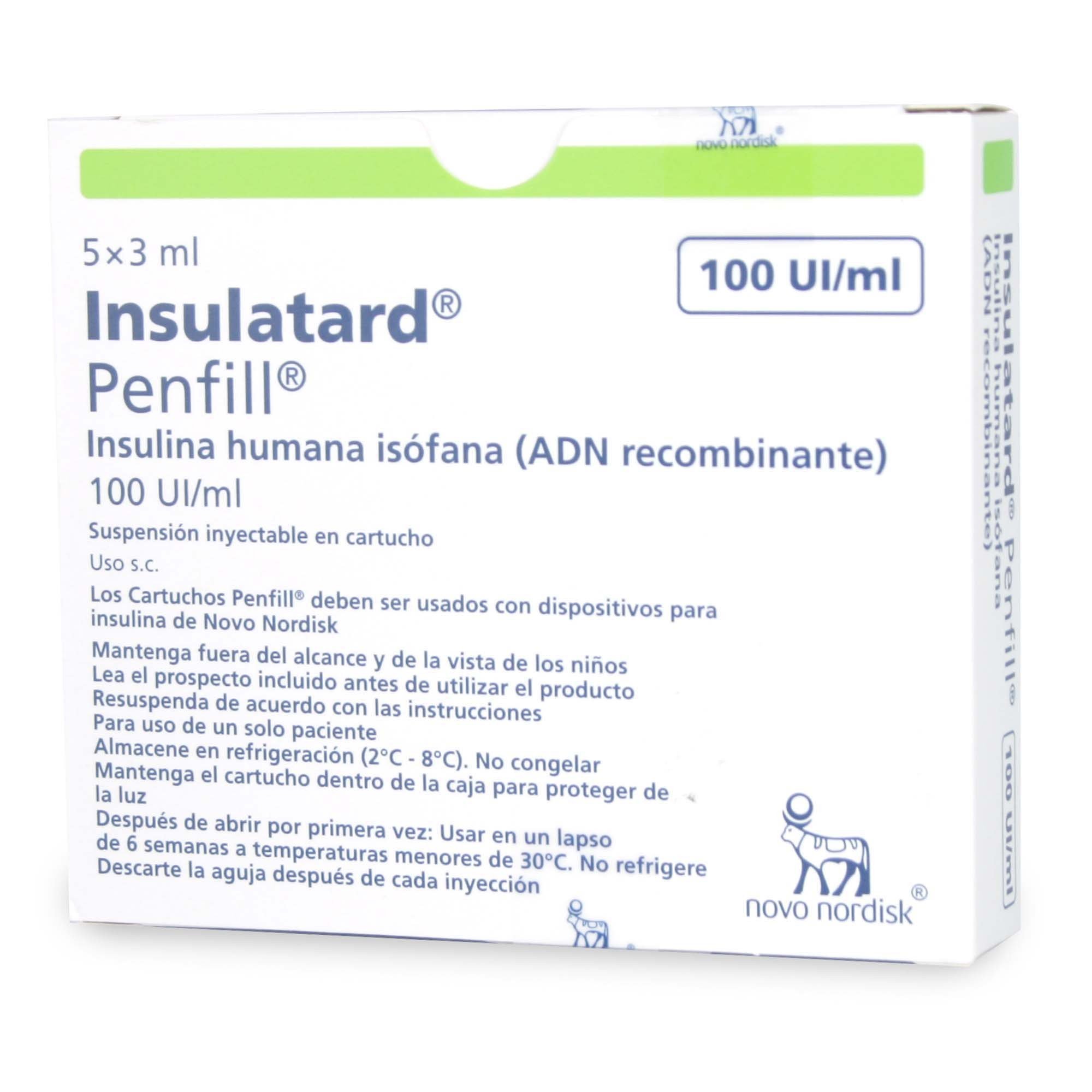 INSULINA INSULATARD PENFILL SUSPENSIÓN INYECTABLE 100 U.I./mL