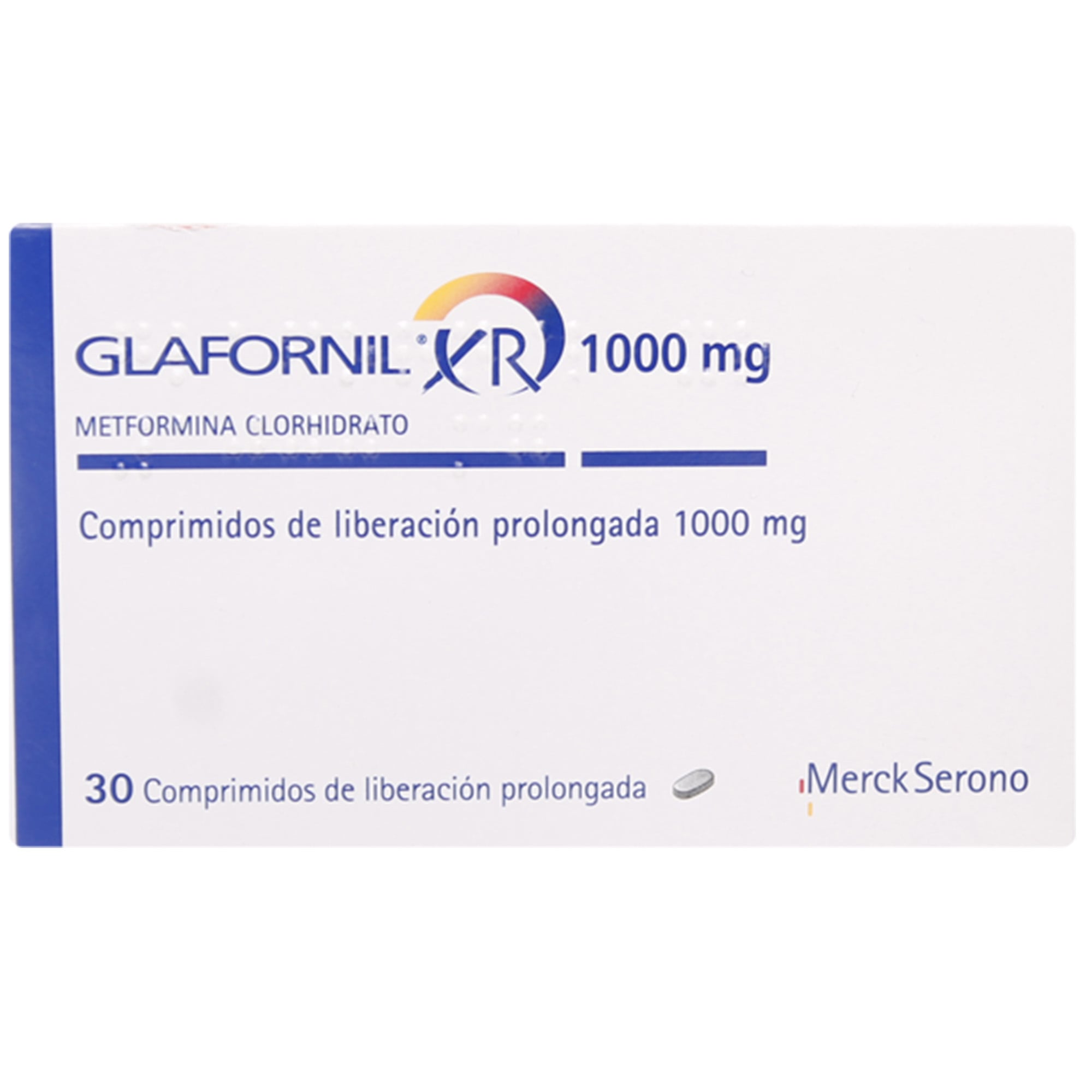 Glafornil XR Metformina 1000 mg 30 Comprimidos Liberación Prolongada