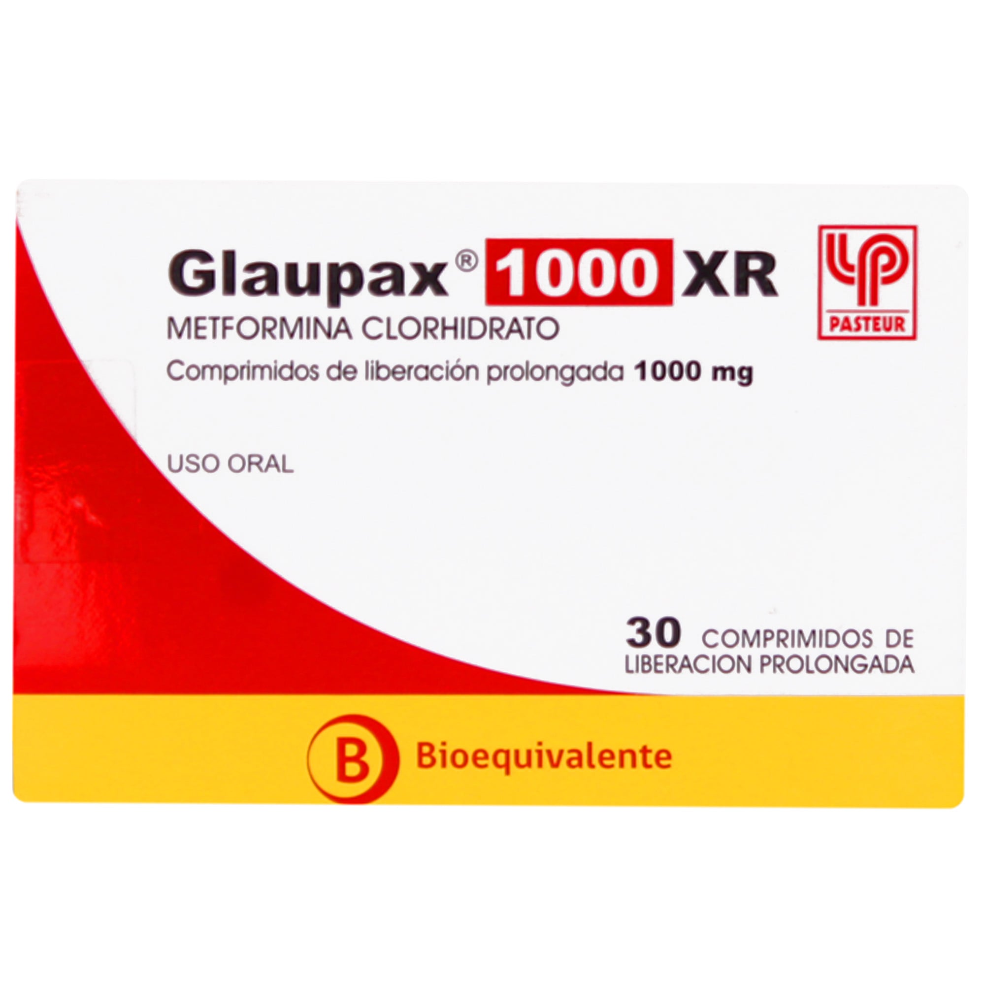 Glaupax XR Metformina 1000 mg 30 Comprimidos