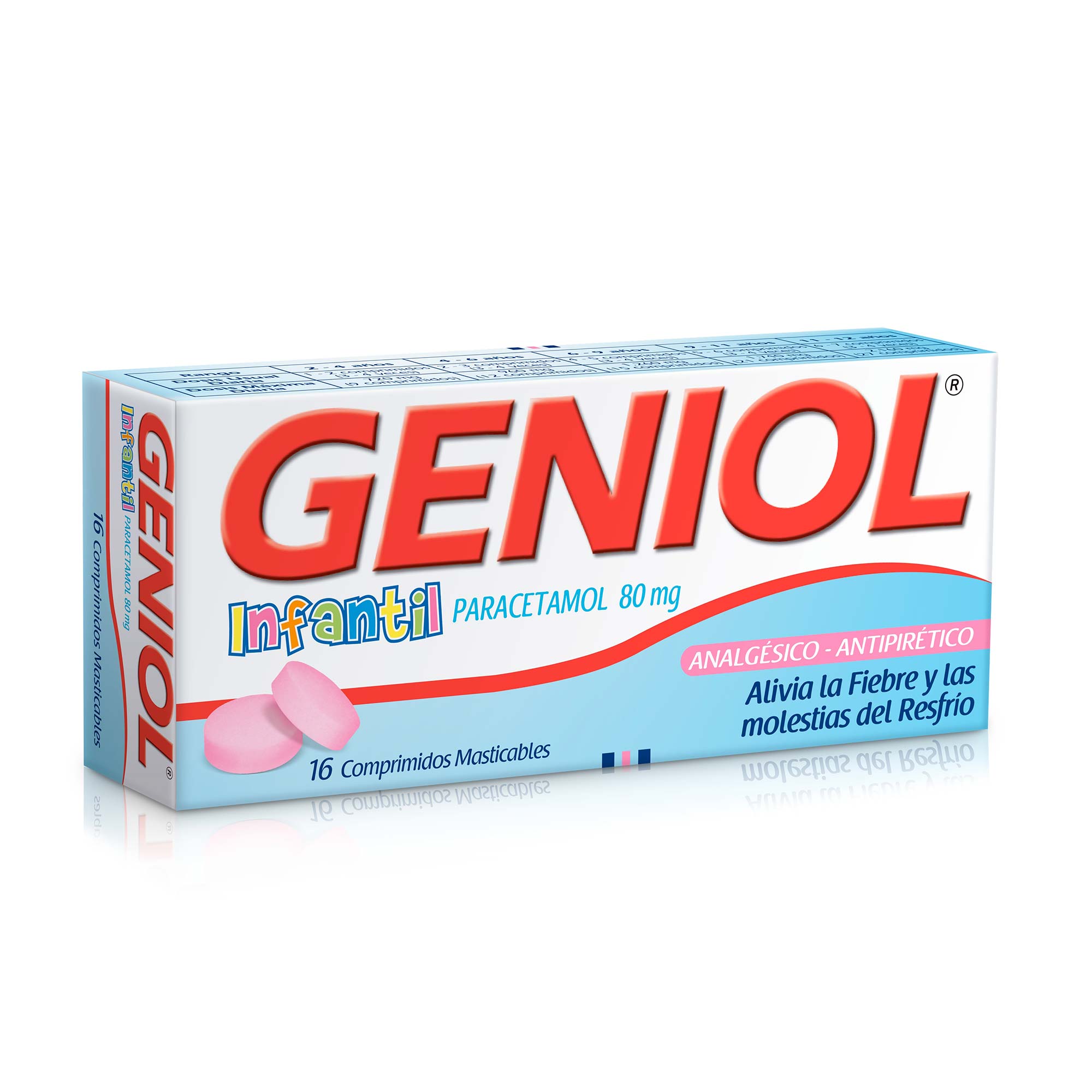 GENIOL INFANTIL COMPRIMIDOS MASTICABLES 160 mg (PARACETAMOL)