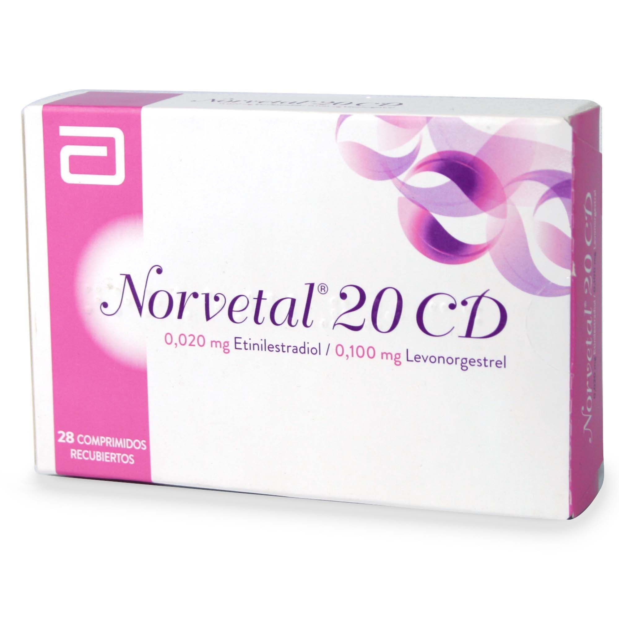 Norvetal 20 CD Levonorgestrel 100 mcg Etinilestradiol 20 mcg 28 Comprimidos Recubiertos