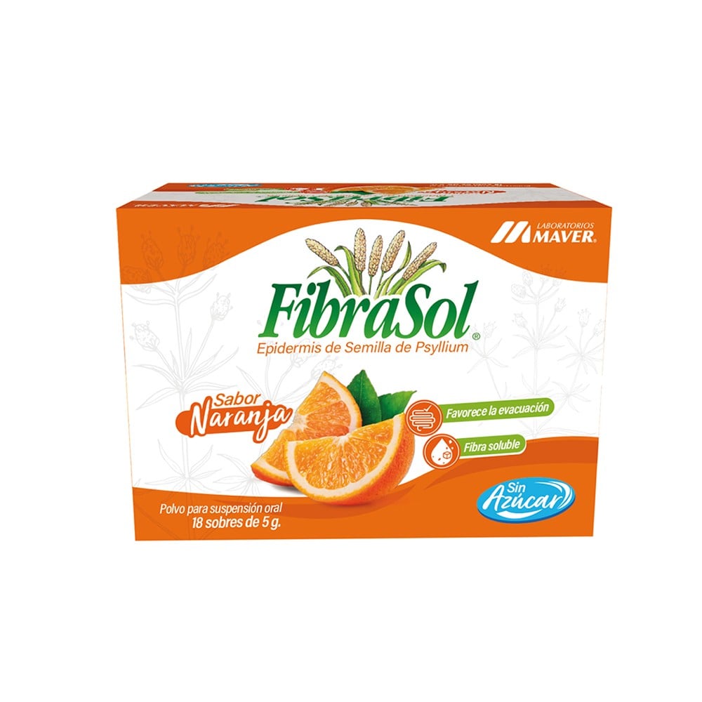 Fibrasol Naranja Psyllium 18 Polvo
