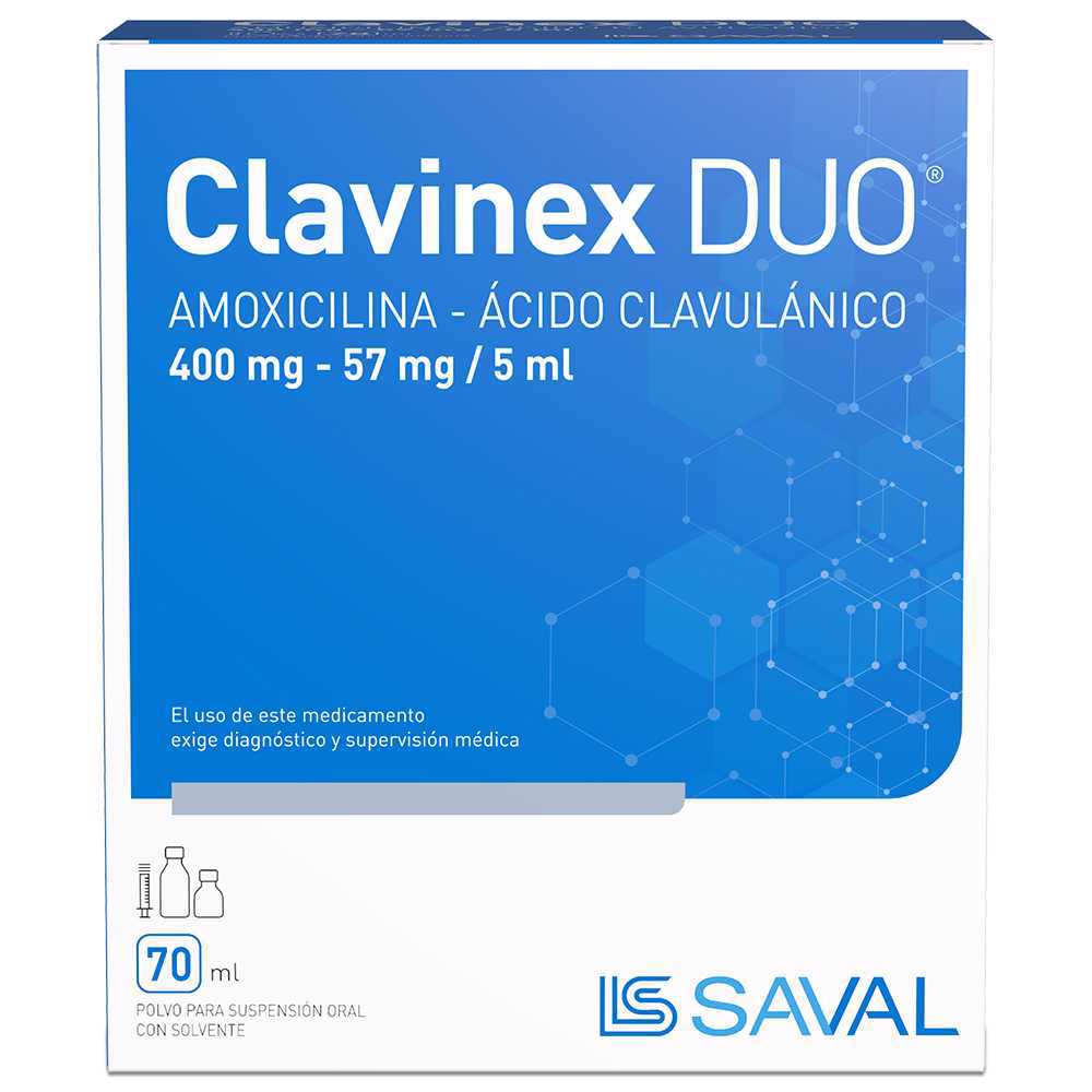 Clavinex Duo Amoxicilina 57 mg Suspensión 70 mL