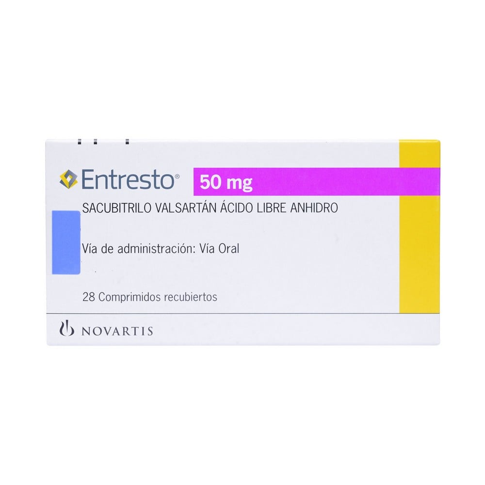 Entresto Sacubitrilo ValsartAcL/Anhid 50 mg 28 Comprimidos