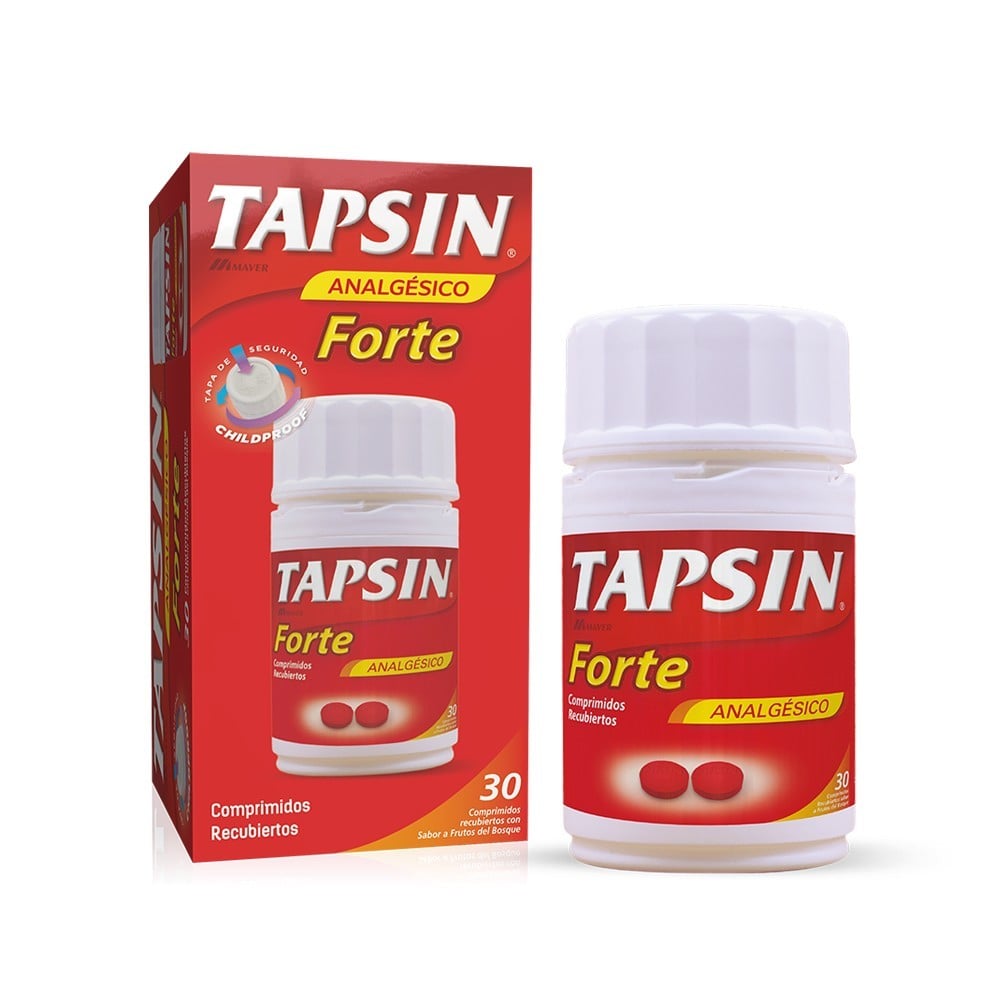 Tapsin Forte Paracetamol 650 mg 30 Comprimidos Recibiertos con Tapa De Seguridad Childproof