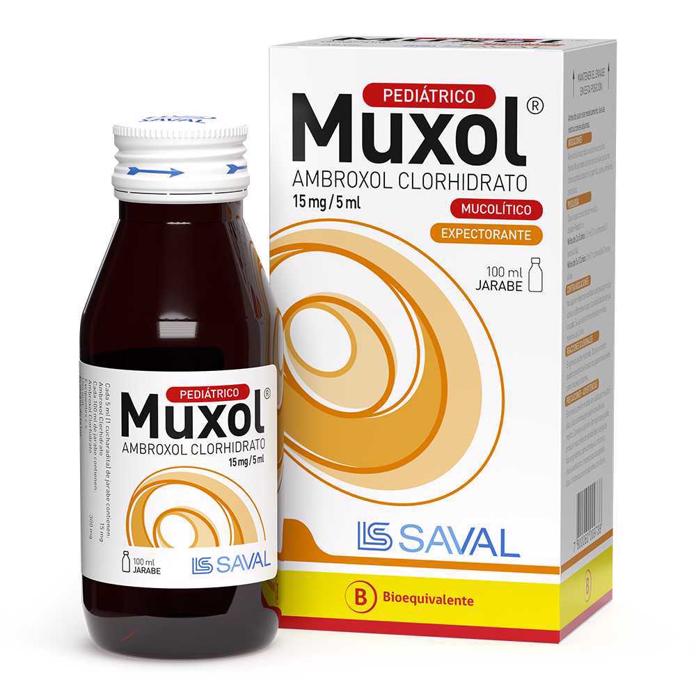 MUXOL PEDIÁTRICO JARABE 15 mg/5 mL (AMBROXOL)