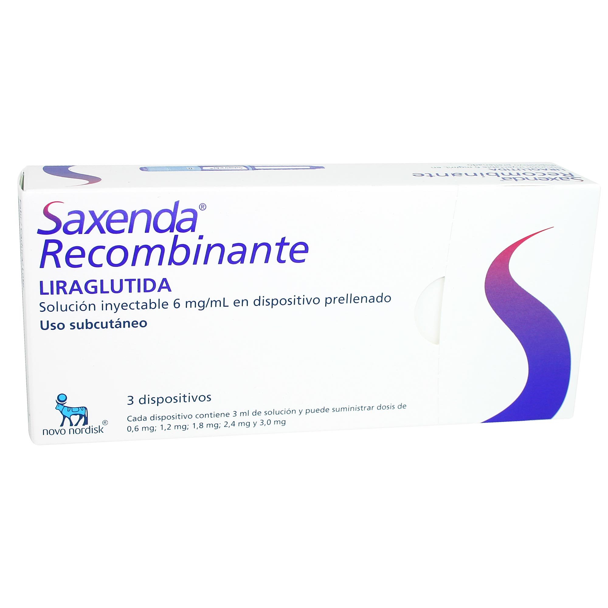 Saxenda Recombinante  Liraglutida 6 mg/ml Solución Inyectable 9 mL