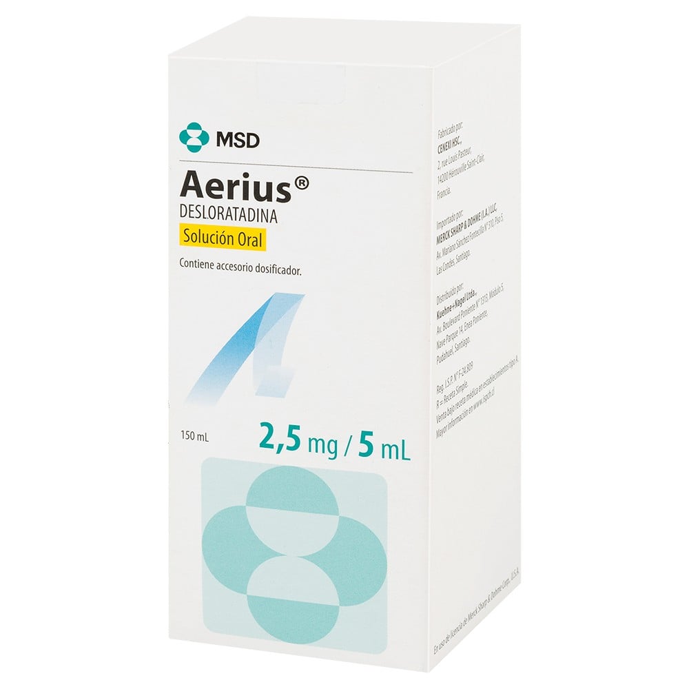 AERIUS SOLUCIÓN ORAL 2,5 mg/5 mL