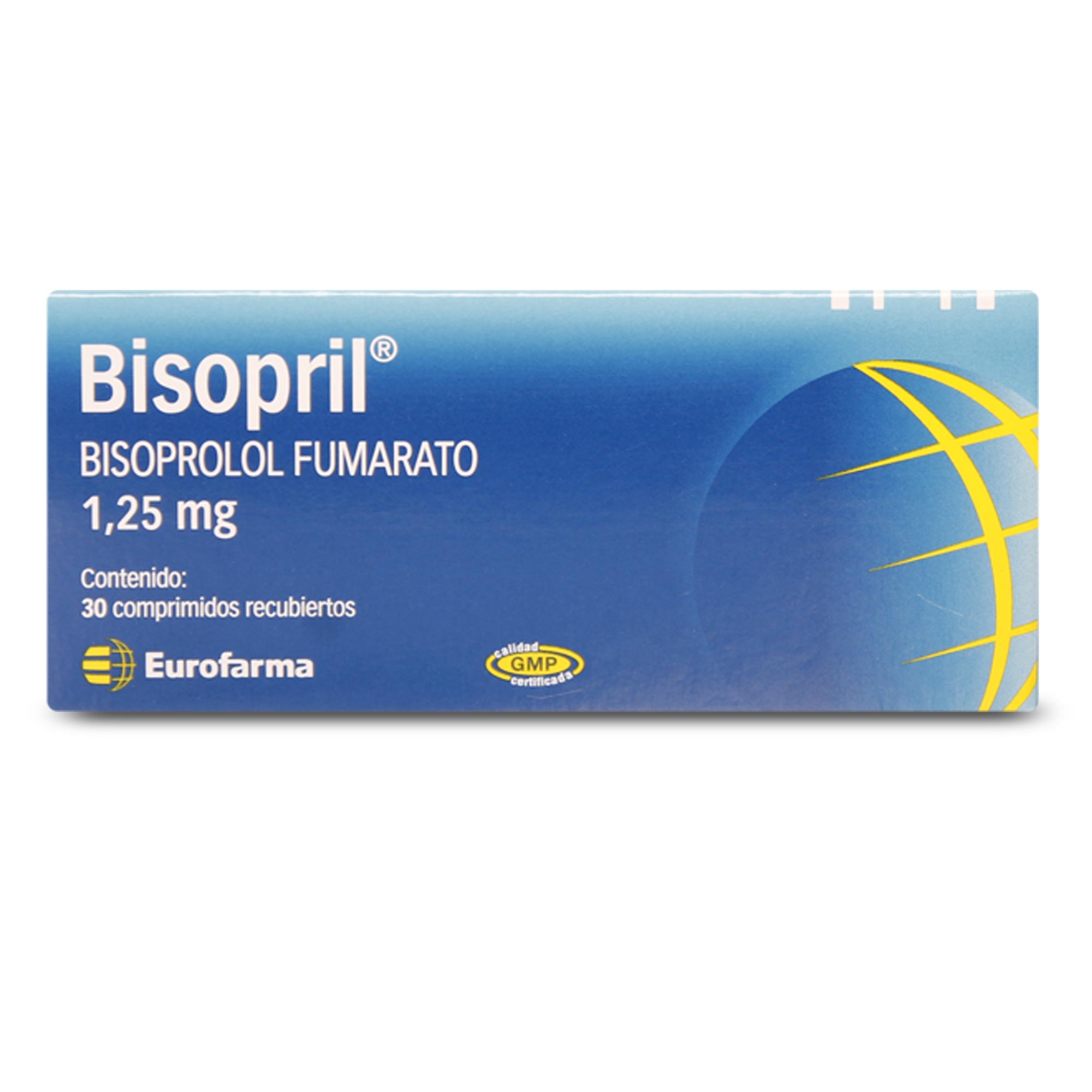 Bisopril Bisoprolol 1,25 mg 30 Comprimidos Recubiertos
