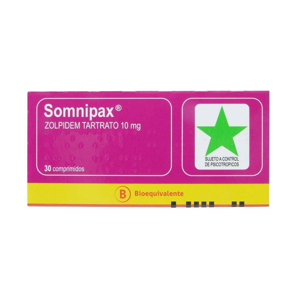 Somnipax Zolpidem 10 mg 30 Comprimidos