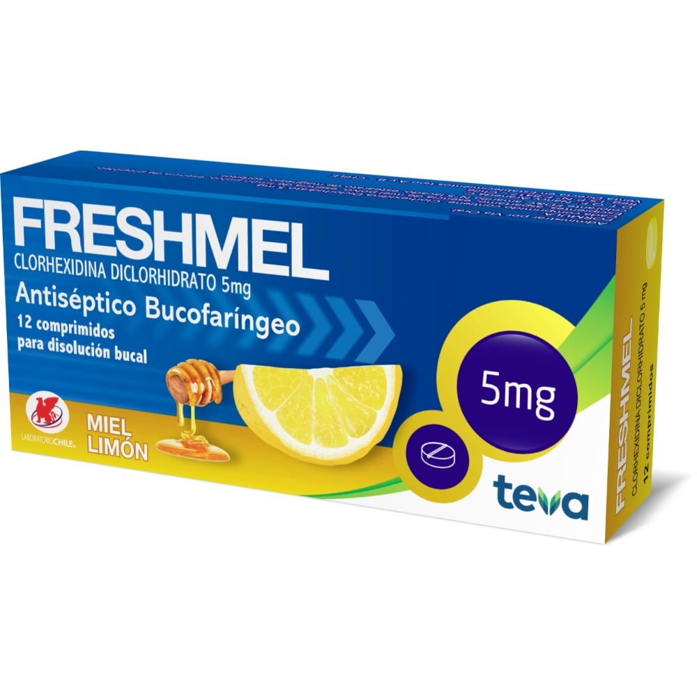 Freshmel Miel Limón Sin Azucar Clorhexidina 5 mg 12 Comprimidos