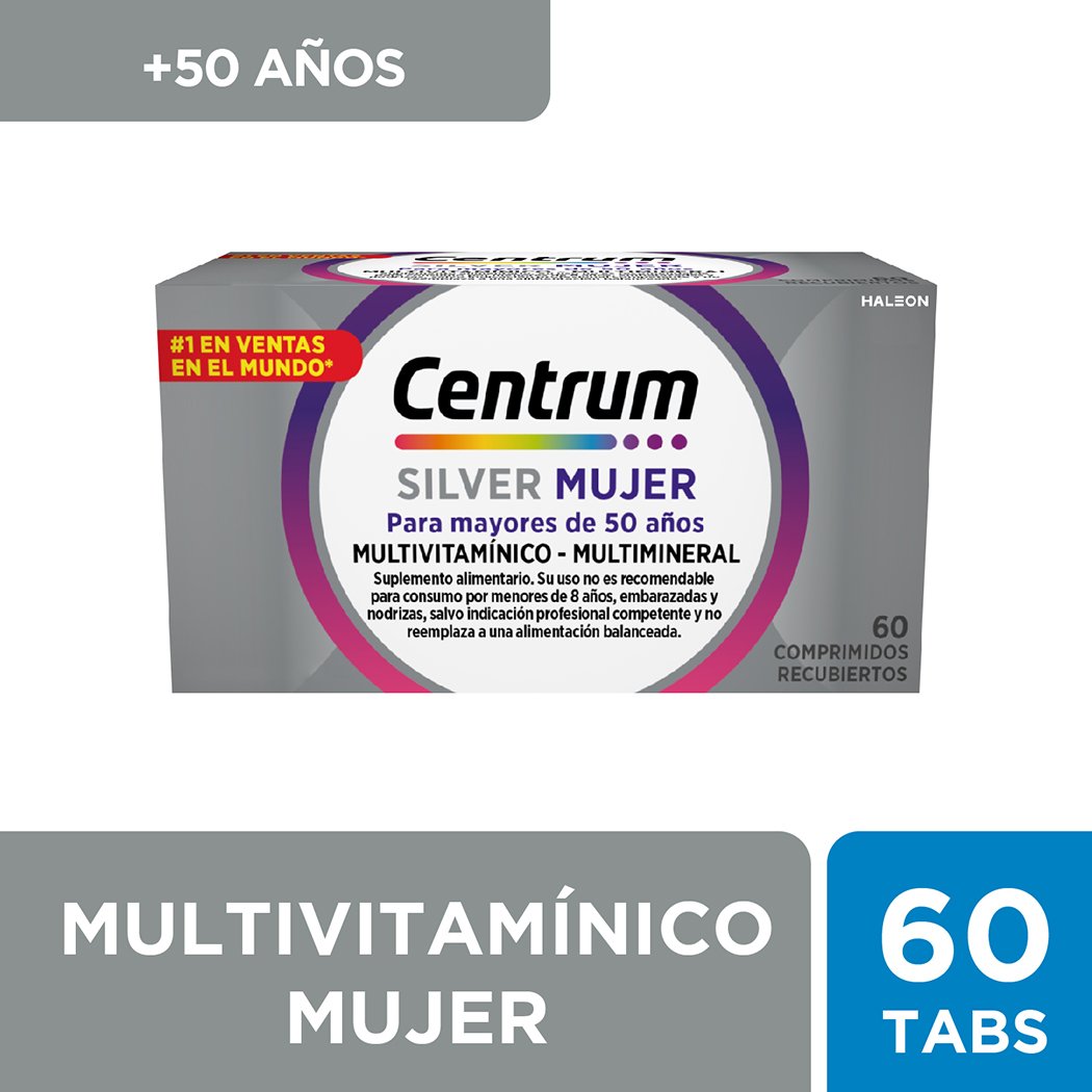 Centrum Silver Mujer Multivitaminico-Multimineral para mayores de 50 años 60 Comprimidos
