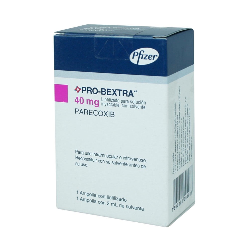 PRO-BEXTRA LIOFILIZADO PARA SOLUCIÓN INYECTABLE 40 mg, CON SOLVENTE (PARECOXIB)