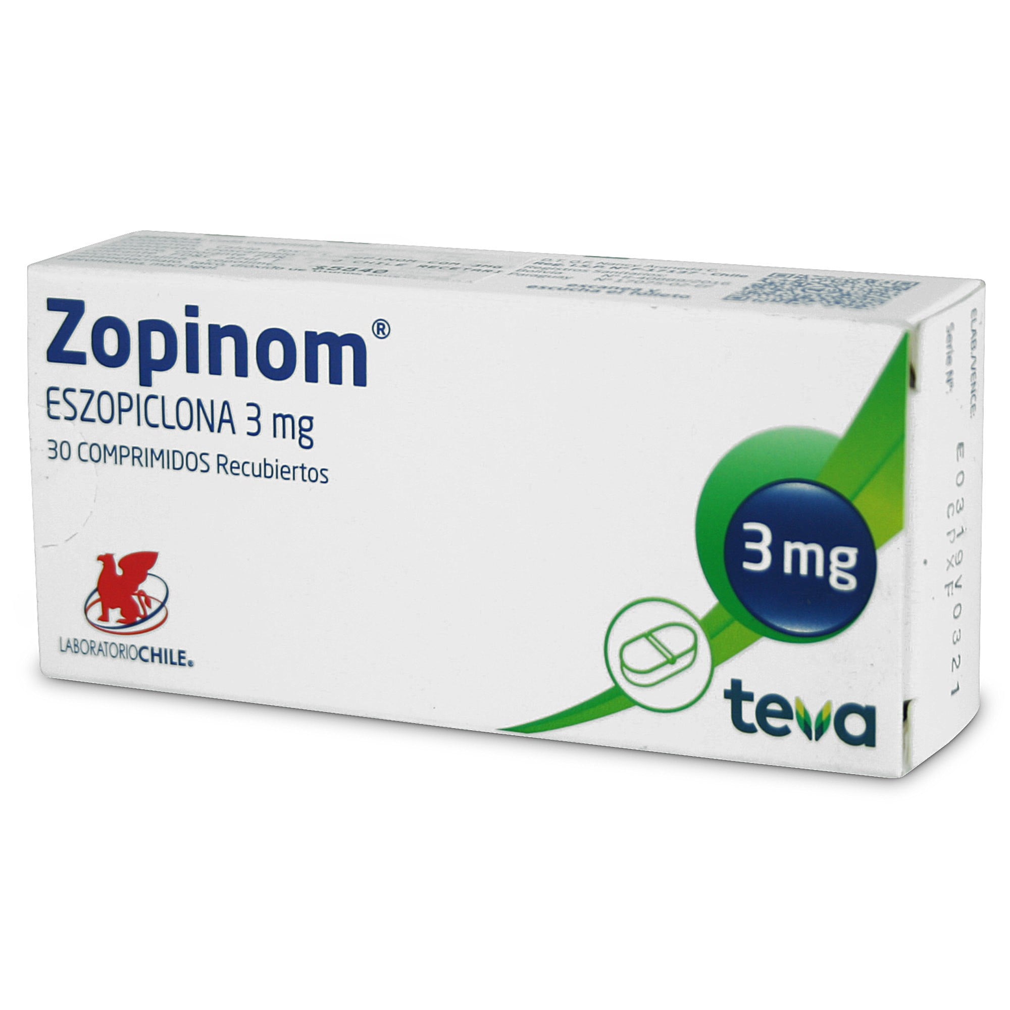 Zopinom Eszopiclona 3 mg 30 Comprimidos Recubierto