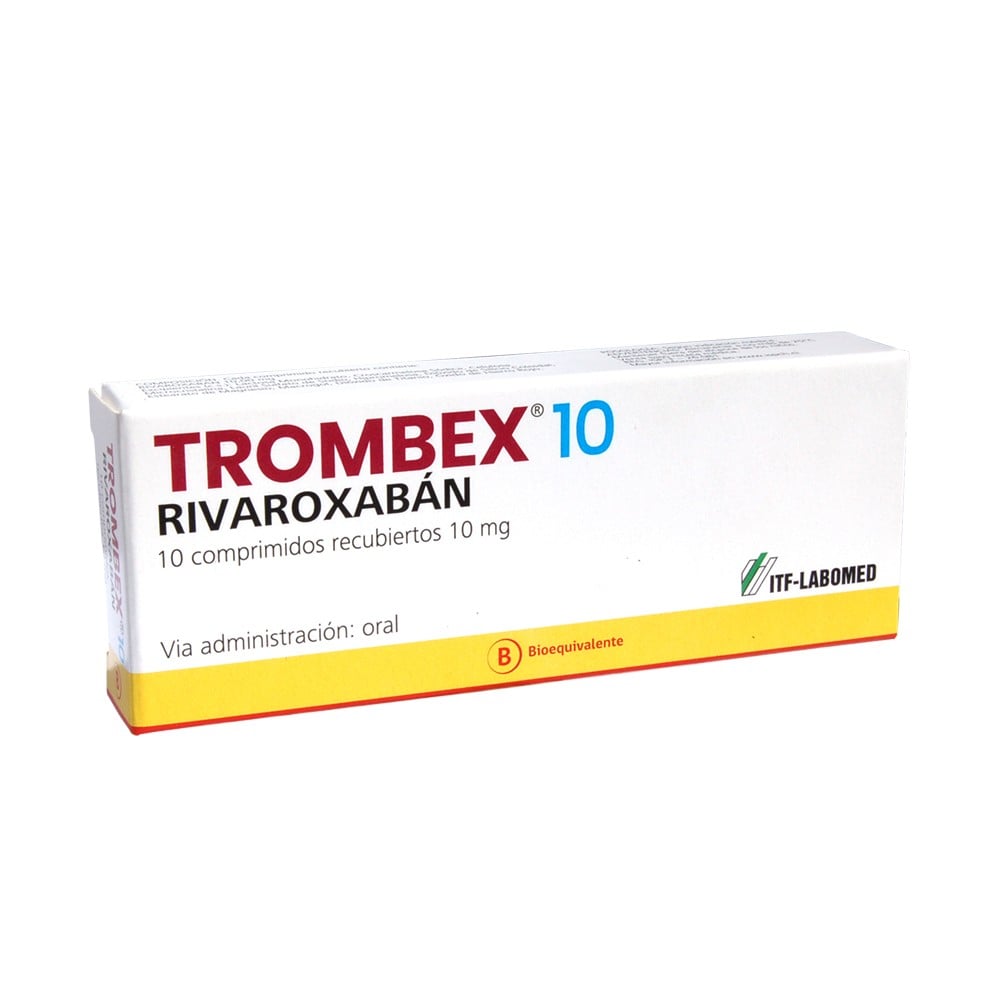 Trombex 10 Rivaroxabán 10 mg 10 Comprimidos Recubiertos