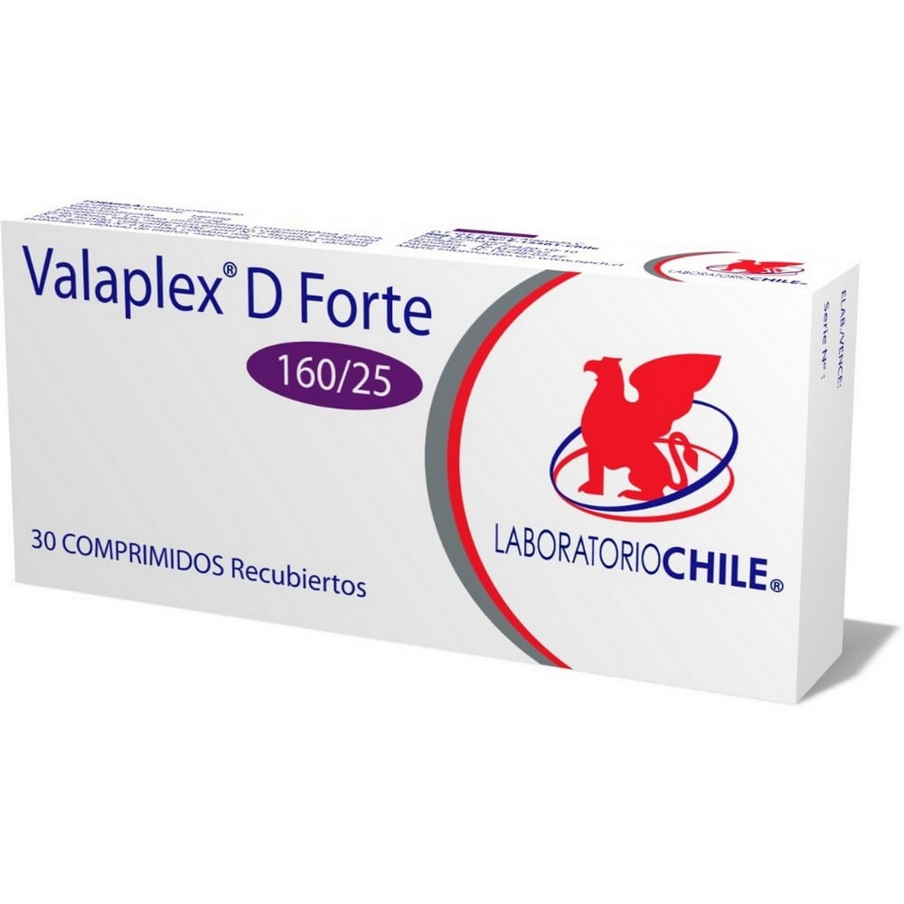 Valaplex-D 160/25 Hidroclorotiazida 160 mg 30 Comprimidos Recubiertos