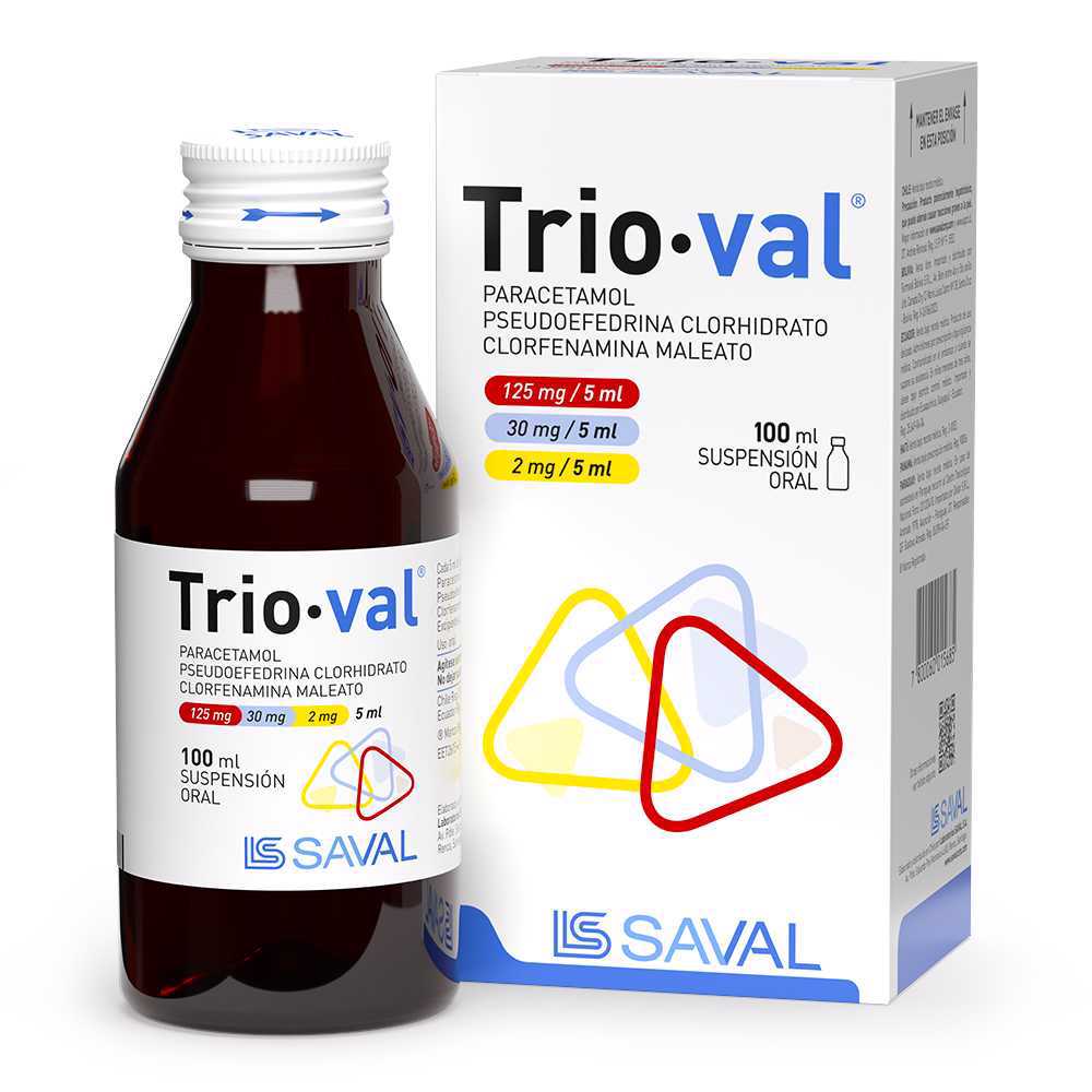 Trio-Val Pseudoefedrina 30 mg Suspensión Oral 100 mL