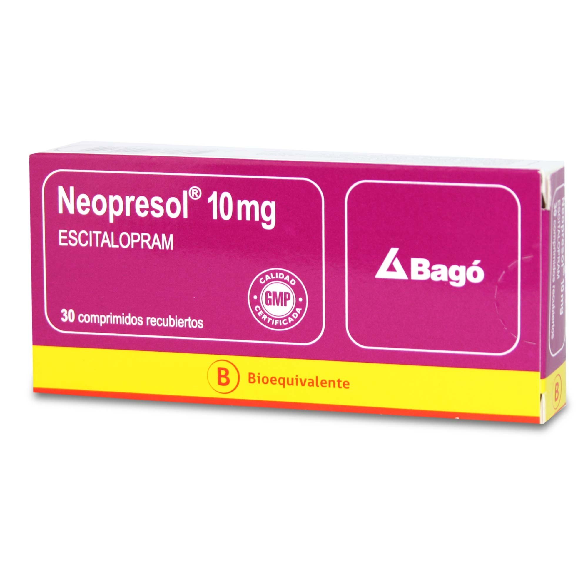 Neopresol Escitalopram 10 mg 30 Comprimidos Recubierto