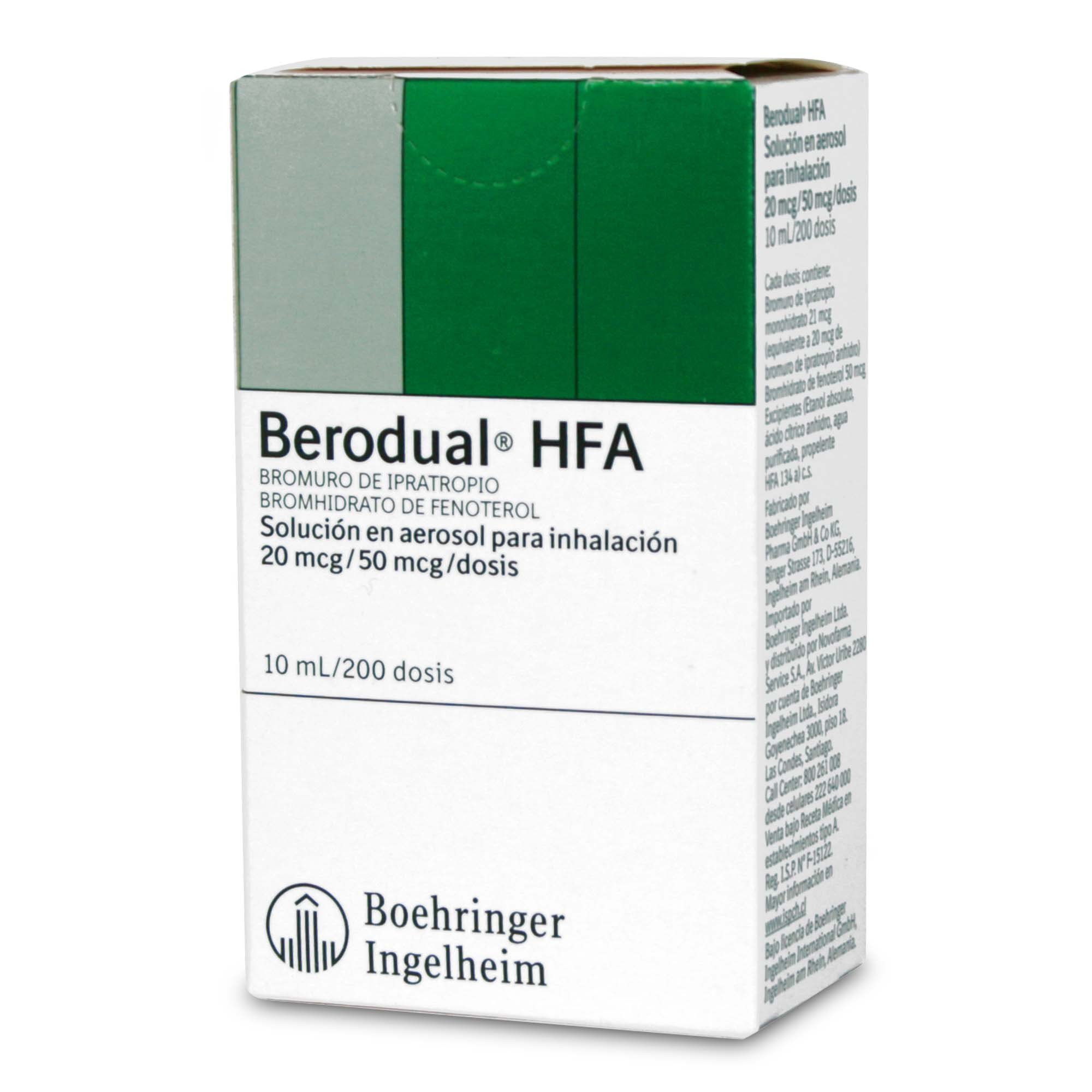 Berodual HFA Fenoterol 50 mcg / DS Inhalador Bucal 200 Dosis