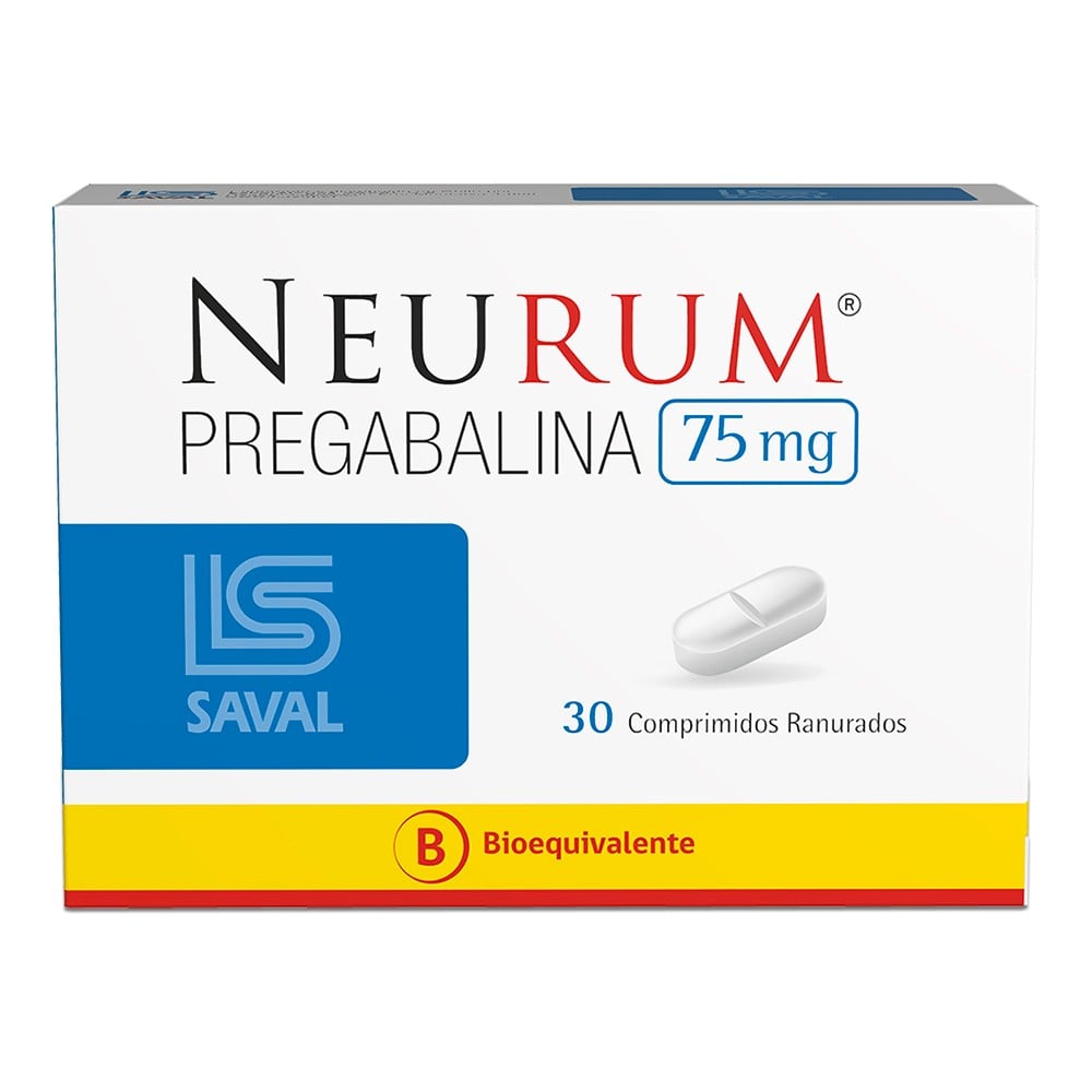 Neurum Pregabalina 75 mg 30 Comprimidos Ranurados