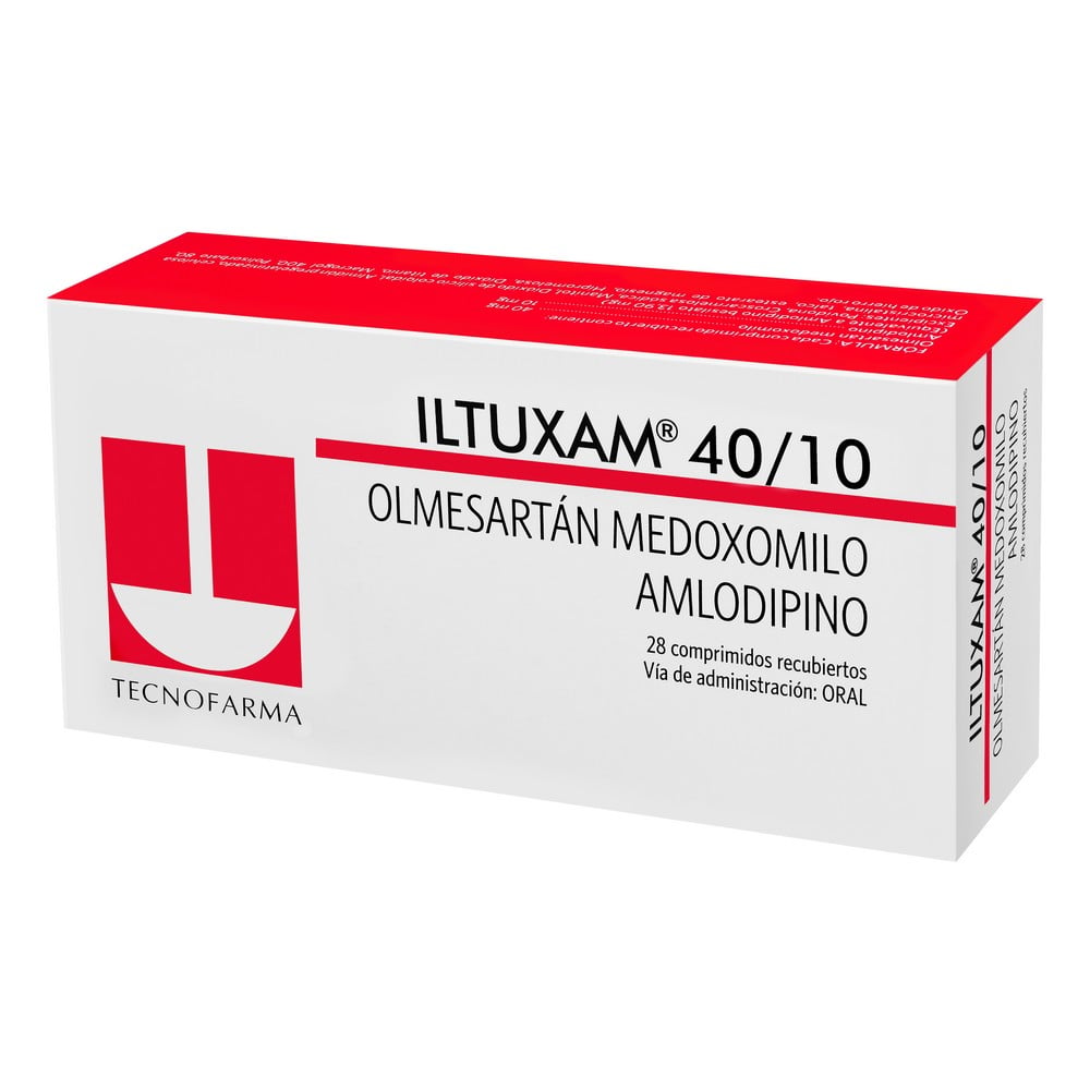 Iltuxam Olmesartán Medoxomilo 40 mg Amlodipino 10 mg 28 Comprimidos Recubiertos