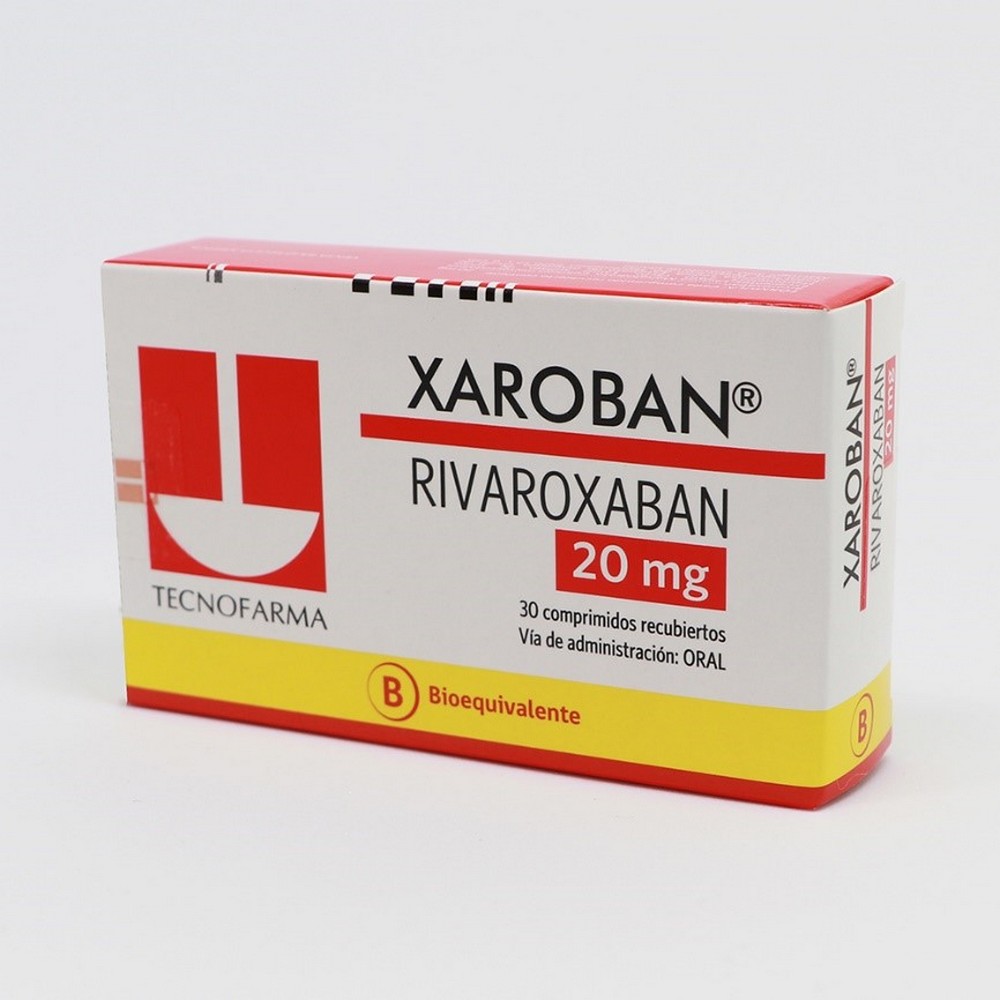 Xaroban Rivaroxaban 20 mg 30 comprimidos recubiertos