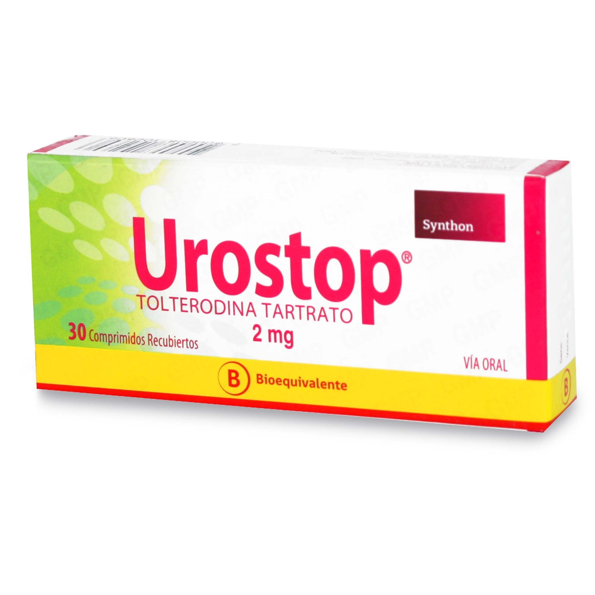 Urostop Tolterodina Tartrato 2 mg 30 Comprimidos