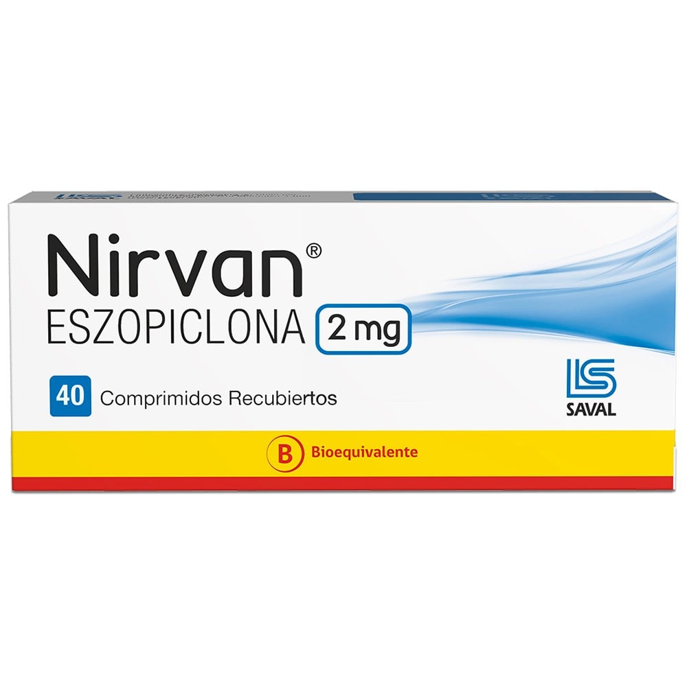 Nirvan Eszopiclona 2 mg 40 Comprimidos