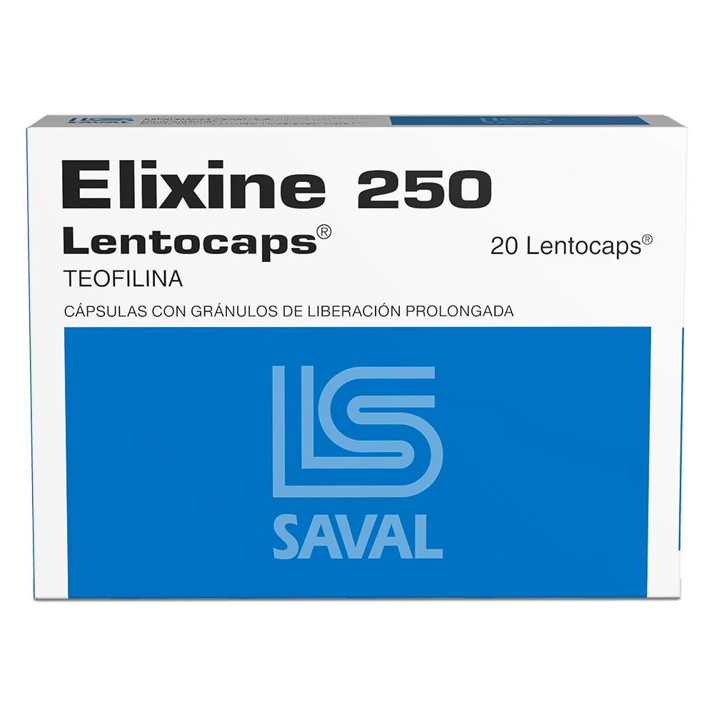Elixine Lentocap. Teofilina 250 mg 20 Cápsulas