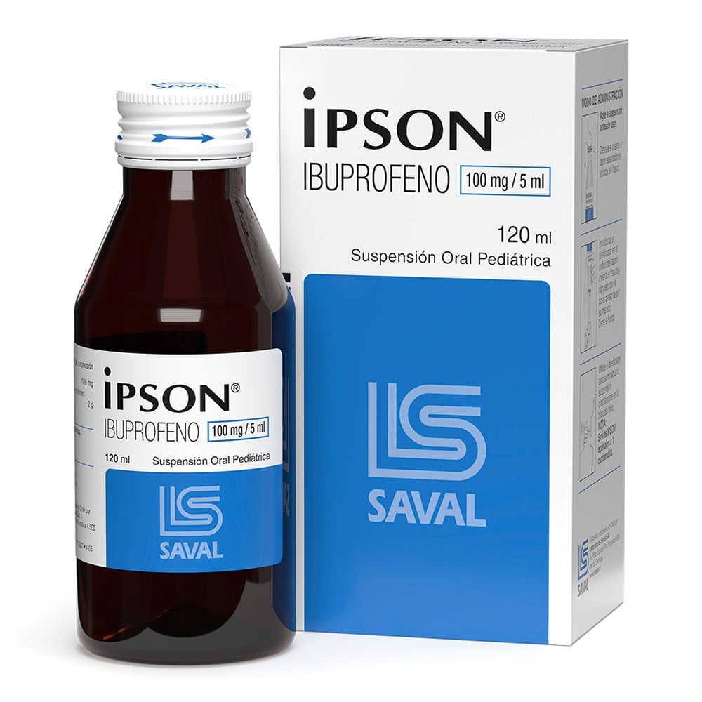 Ipson Pediatrico Ibuprofeno 100 mg/5mL Suspensión 120 mL