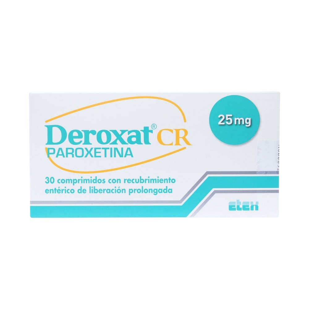 Deroxat CR Paroxetina 25 mg 30 Comprimidos