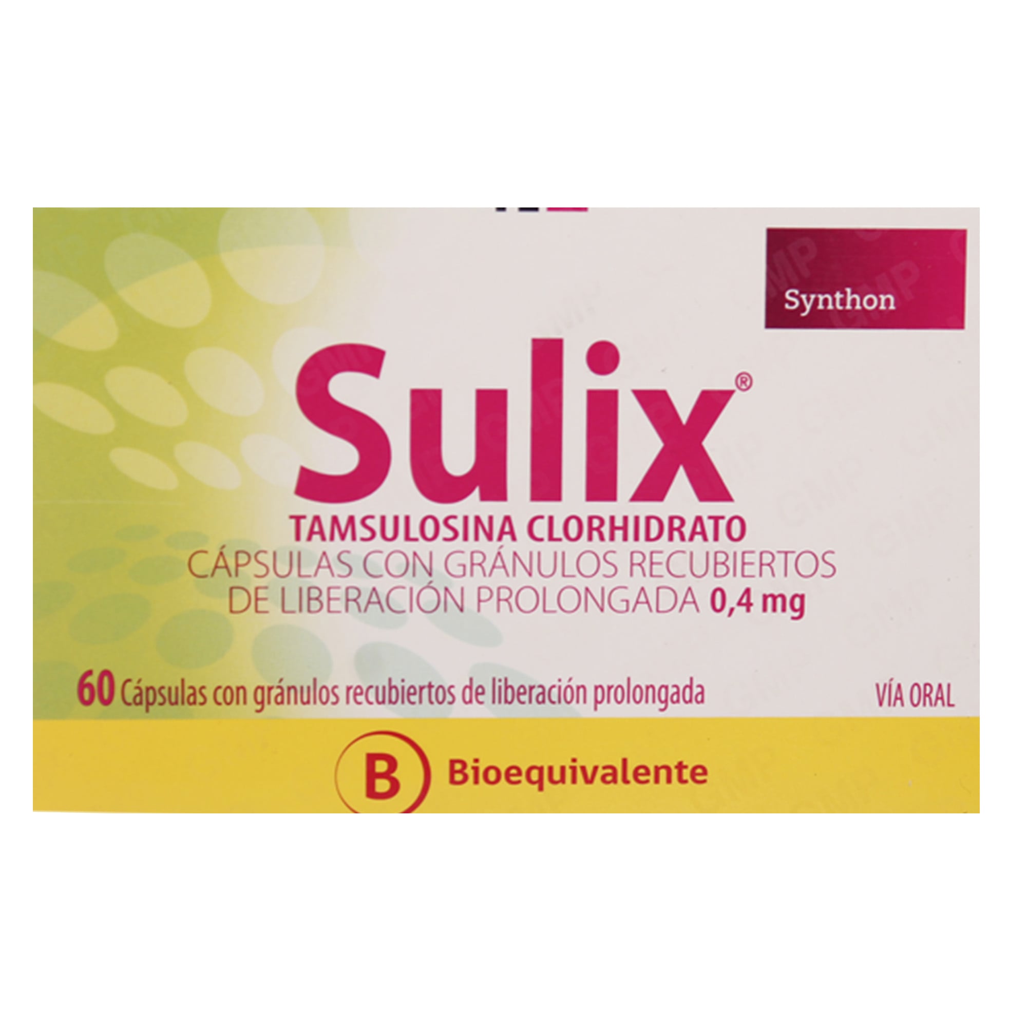 Sulix Tamsulosina 0,4 mg 60 Cápsulas Liberacion Prolongada