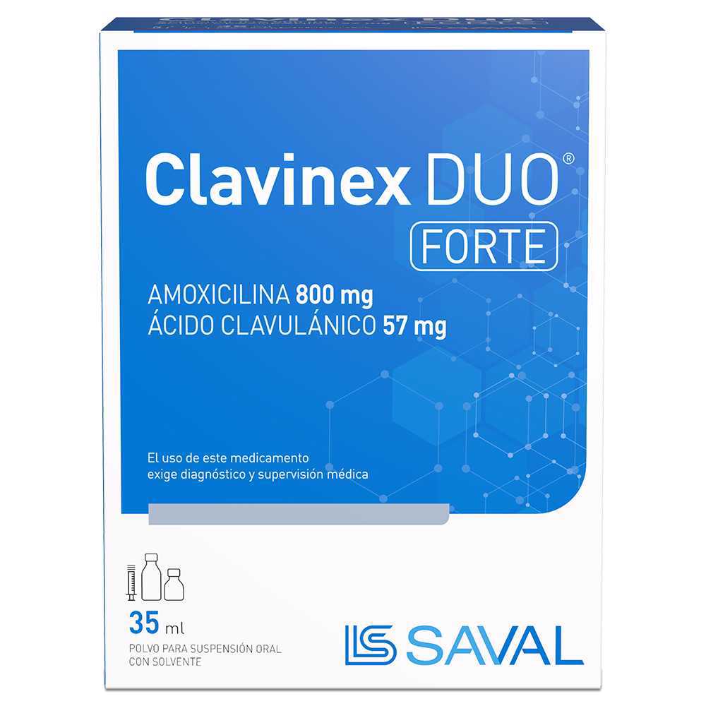 Clavinex Duo Forte 800/57 Amoxicilina 57 mg/5mL Suspensión 35 mL