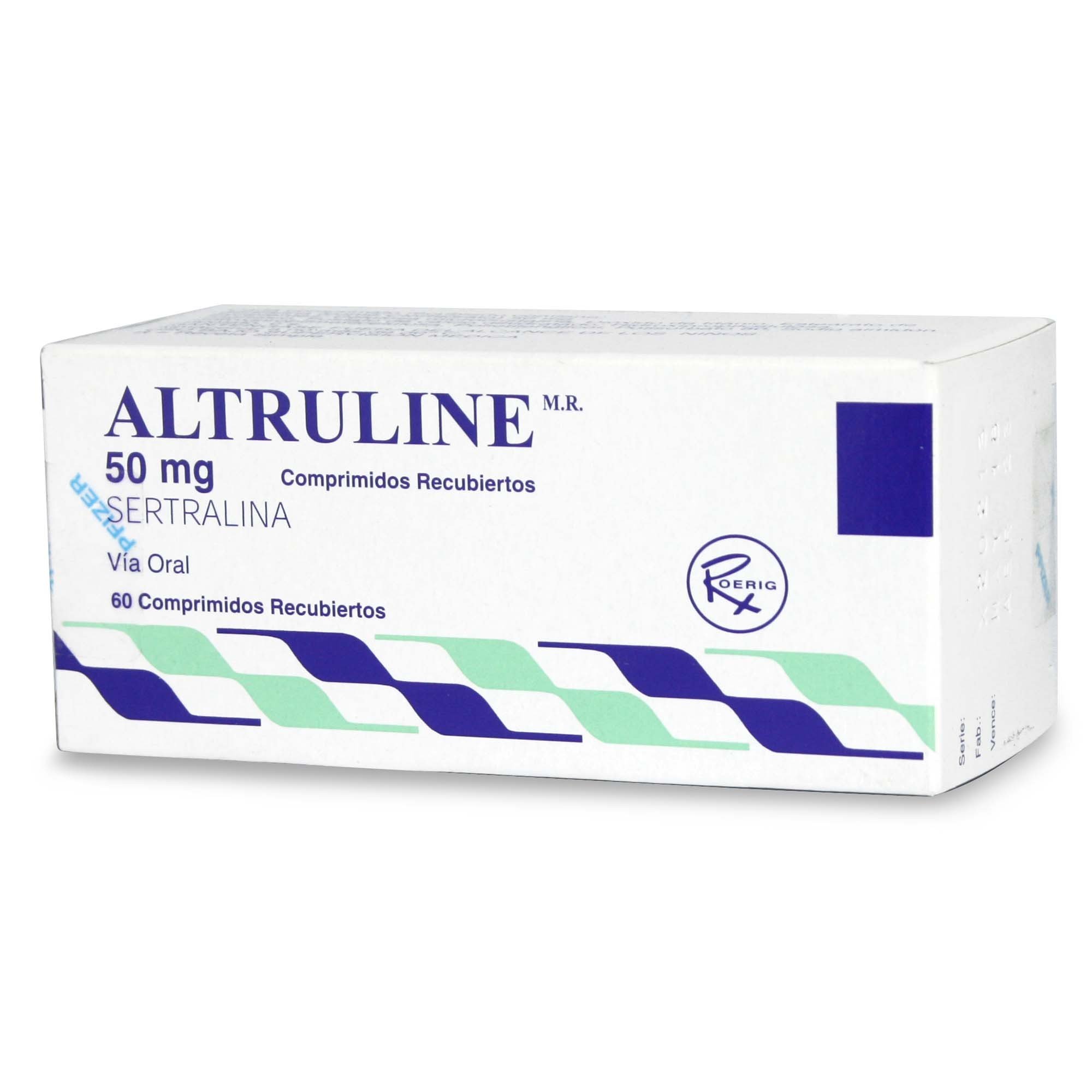 Altruline Sertralina 50 mg 60 Comprimidos Recubierto