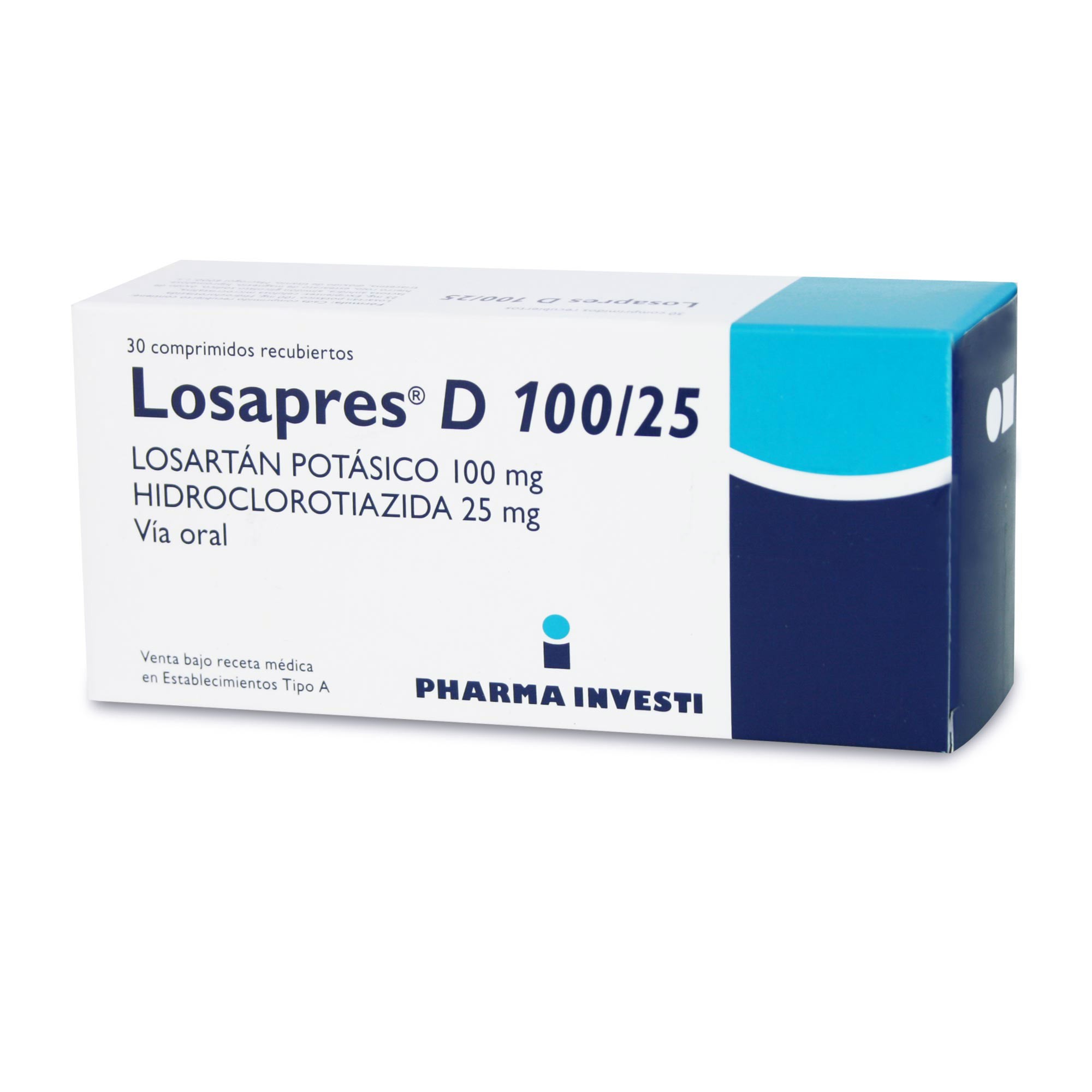 Losapres-D 100/25 Losartan 100 mg 30 Comprimidos Recubierto