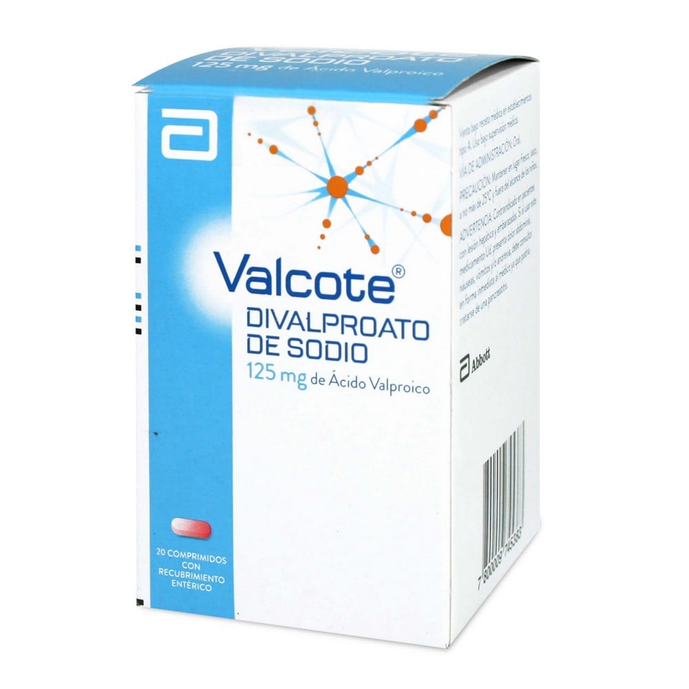 Valcote Acido Valproico 125 mg 20 Comprimidos