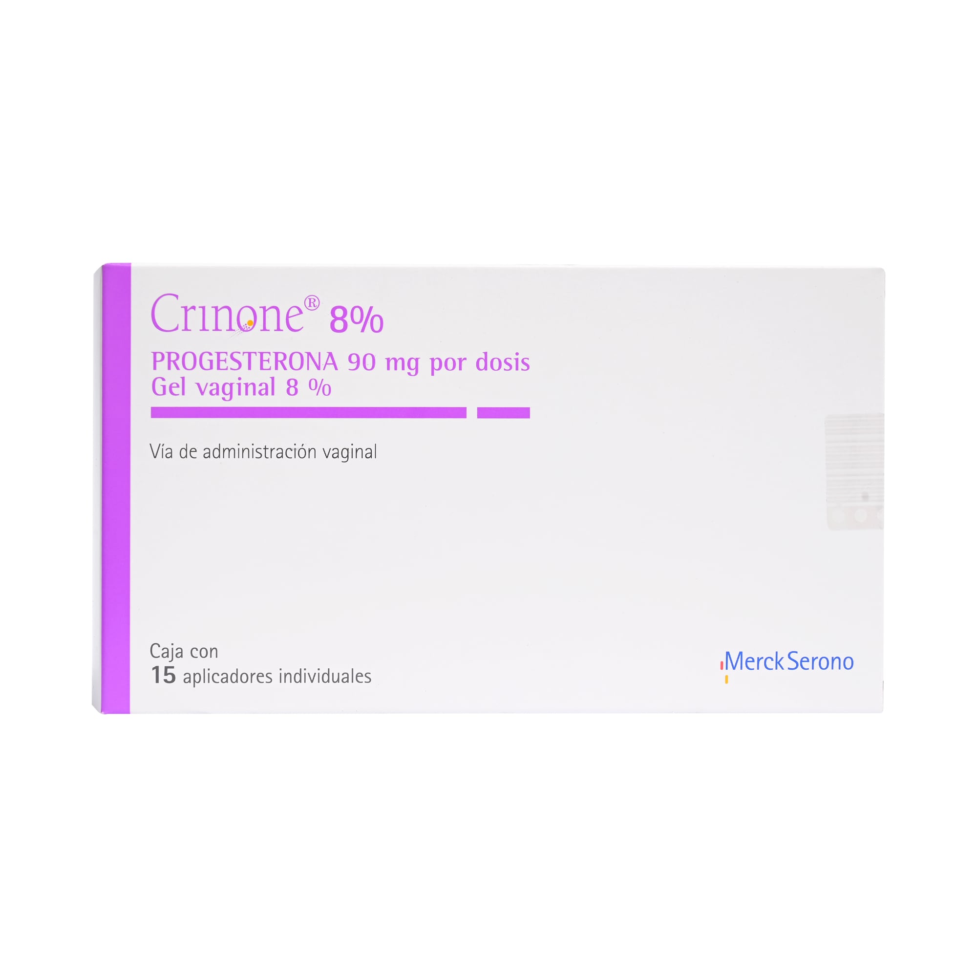 Crinone Progesterona 8% Gel Vaginal 15 Aplicadores Individuales