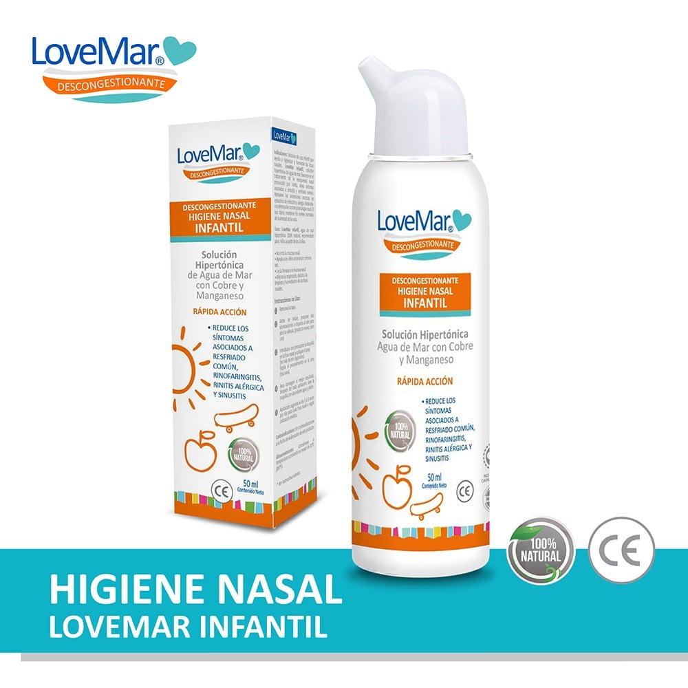 Lovemar infantil Agua de Mar Hipertónica cobre y manganeso 50 mL