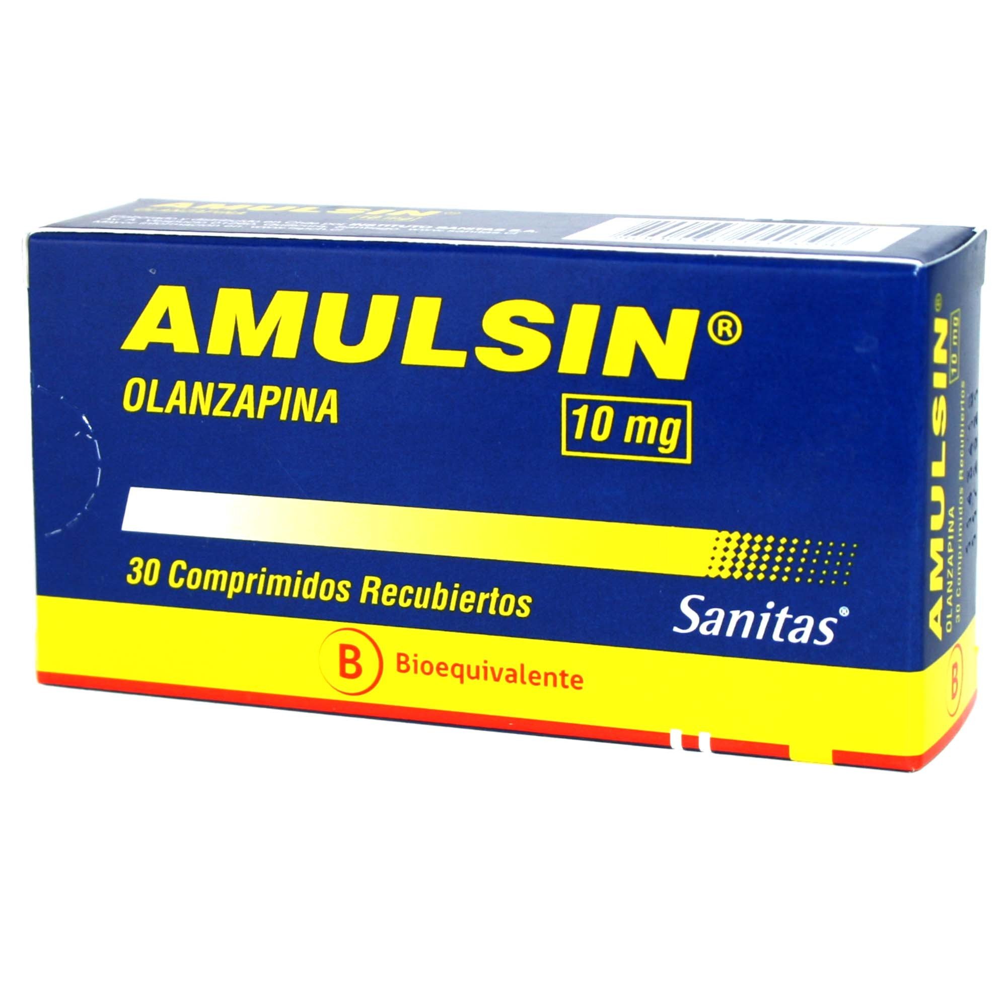Amulsin Olanzapina 10 mg 30 Comprimidos Recubierto
