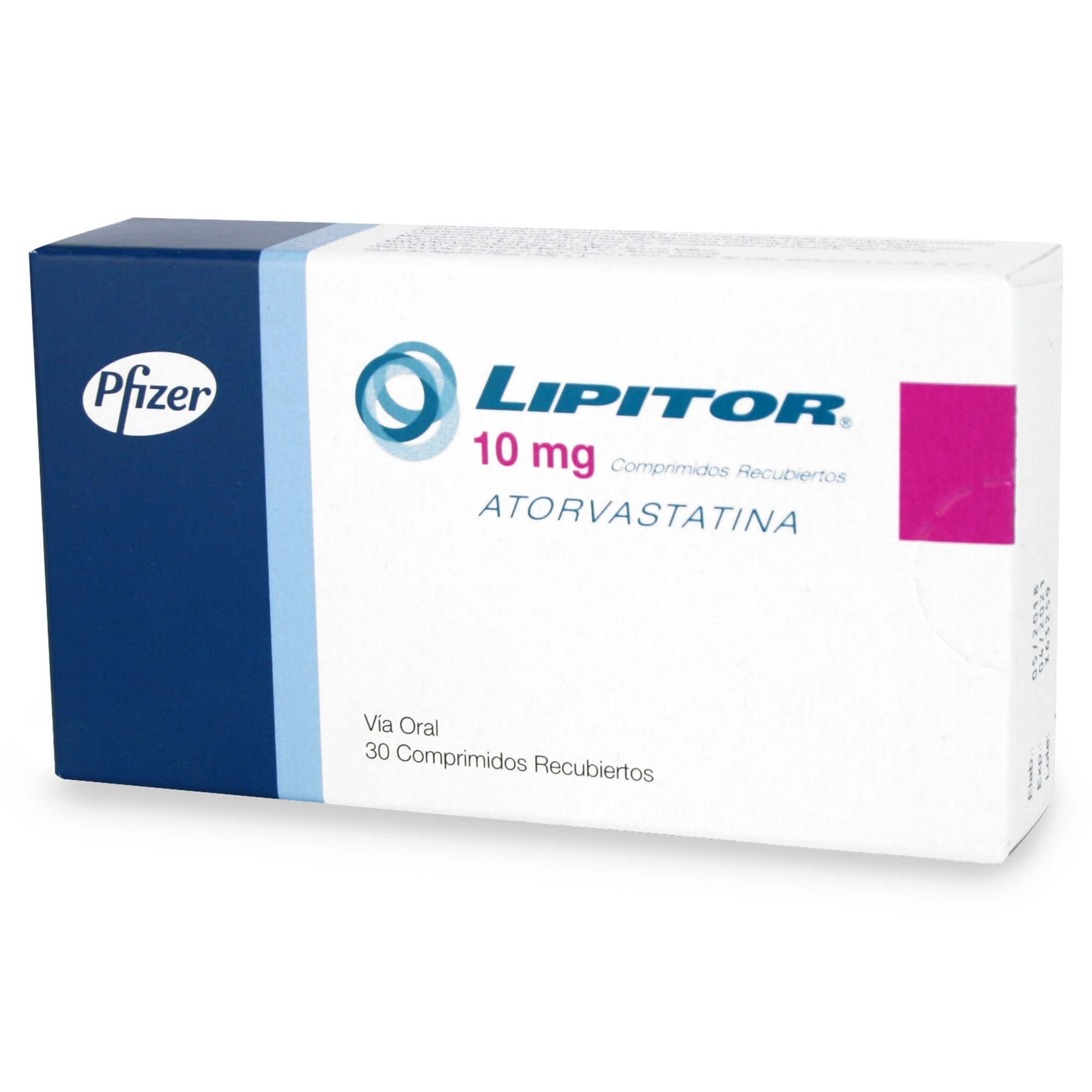 Lipitor Atorvastatina 10 mg 30 Comprimidos Recubiertoss