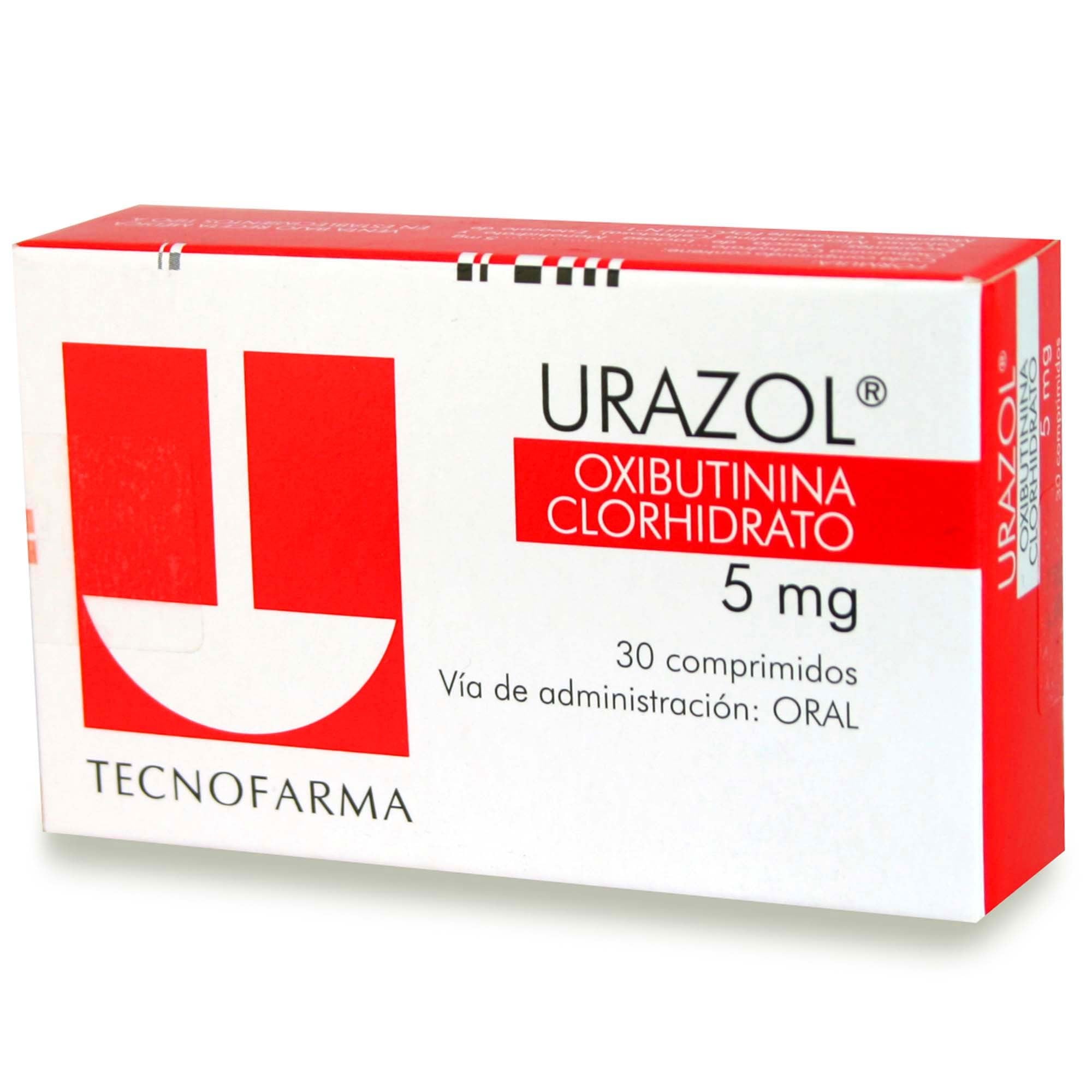 Urazol Oxibutinina Clorhidrato 5 mg 30 Comprimidos