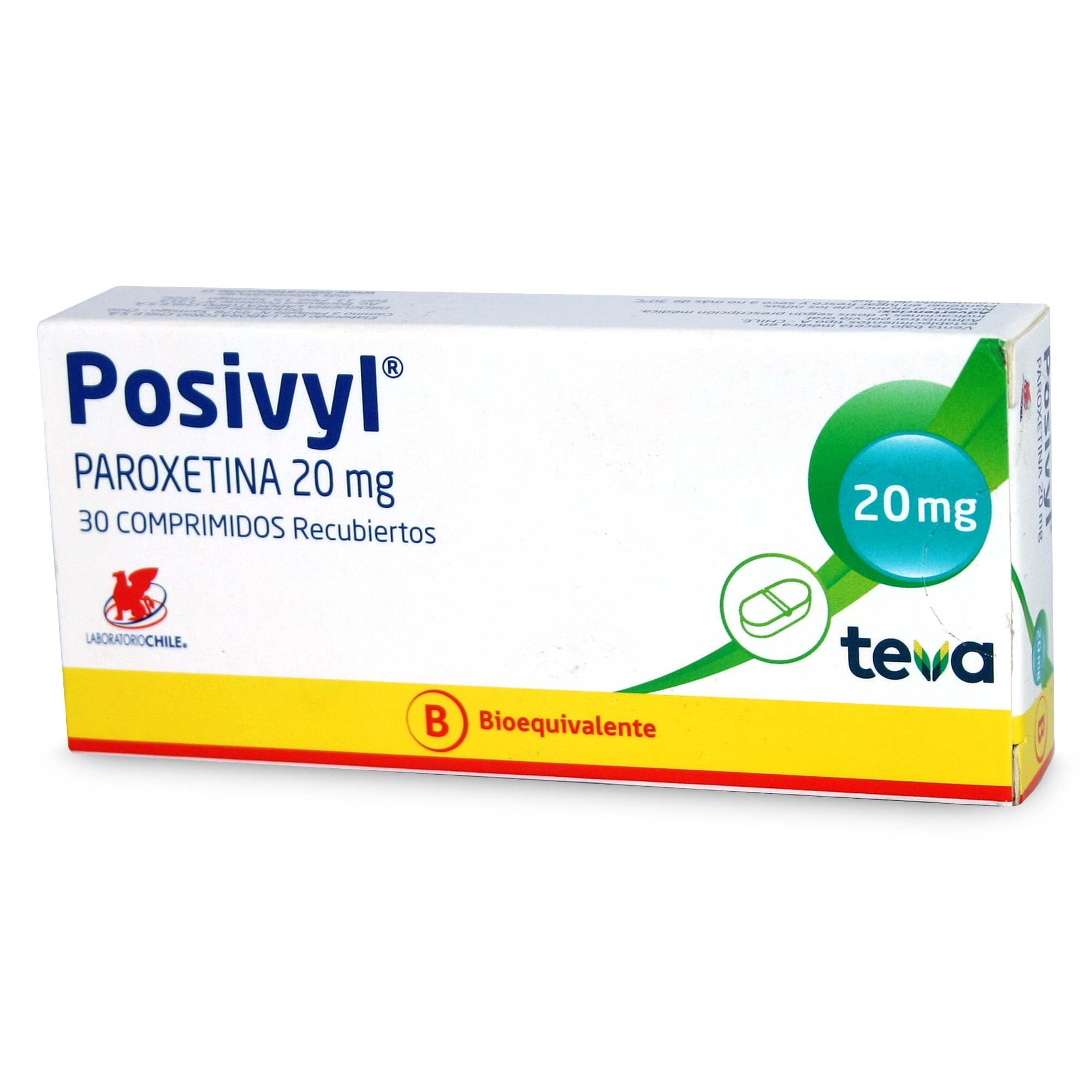 Posivyl Paroxetina 20 mg 30 Comprimidos Recubiertos
