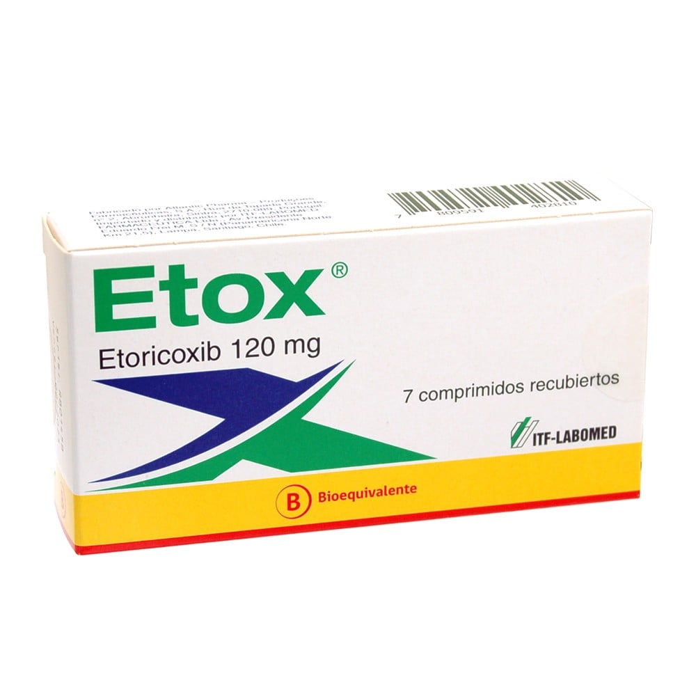 Etox Etoricoxib 120 mg 7 Comprimidos Recubiertos